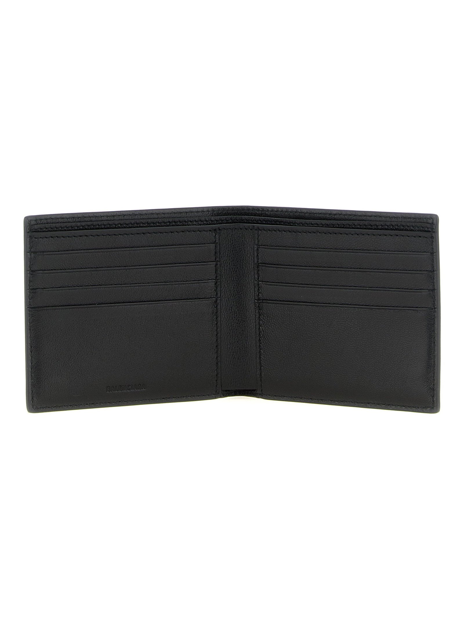 Balenciaga Calf Leather Bifold Wallet — Black, view 3