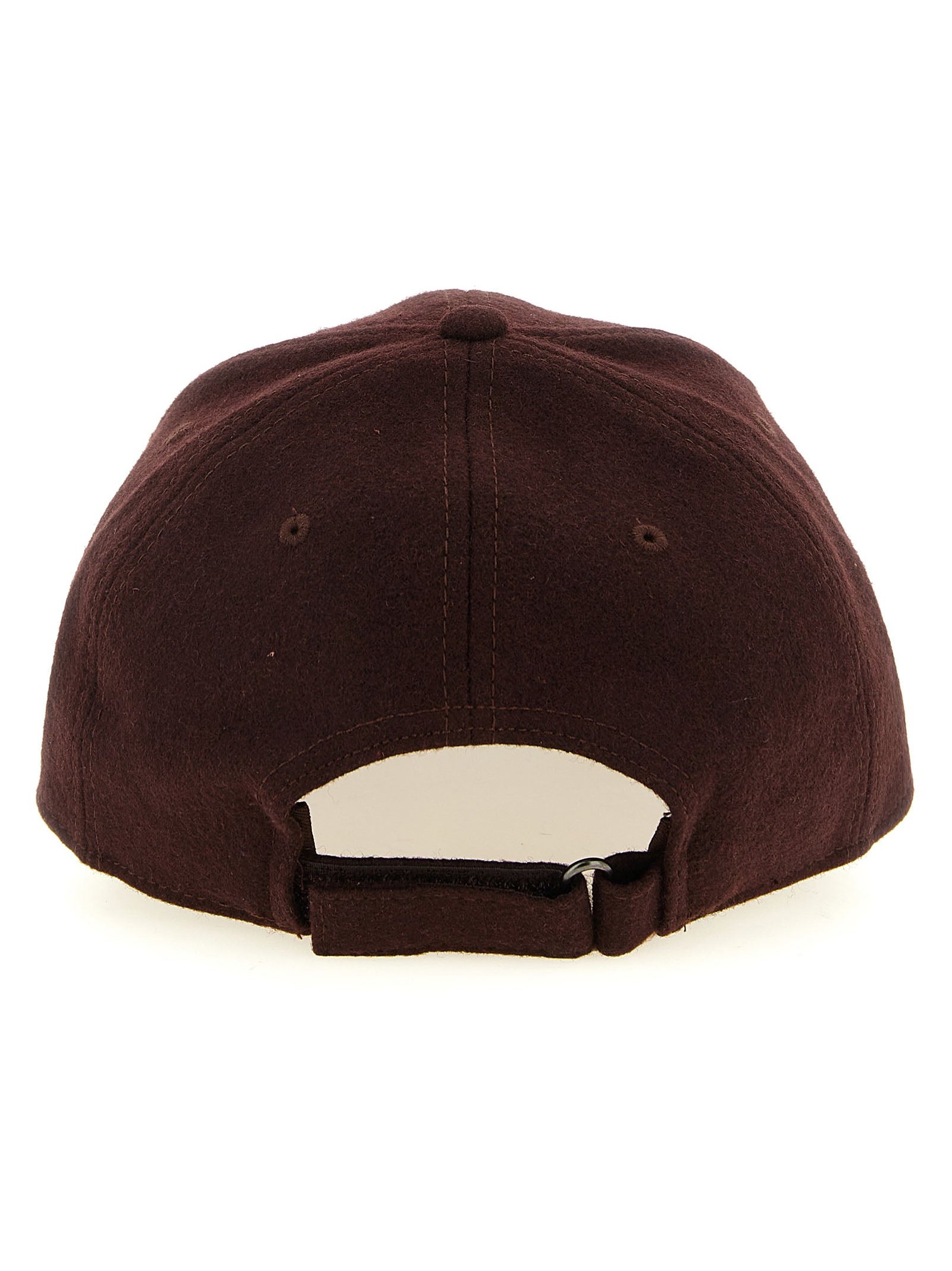 Ballantyne Monogram Bouclé Patch Baseball Cap — Burgundy, view 3