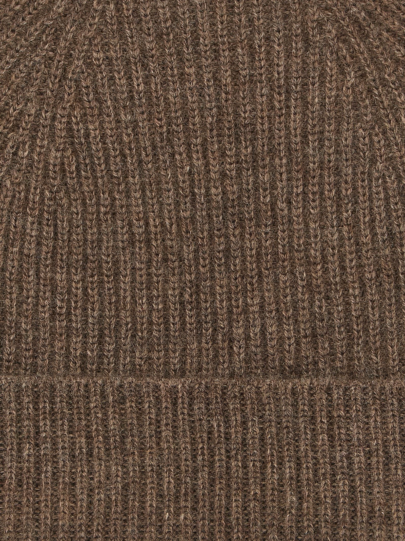 Ballantyne Cashmere Ribbed Beanie — Brown, view 3