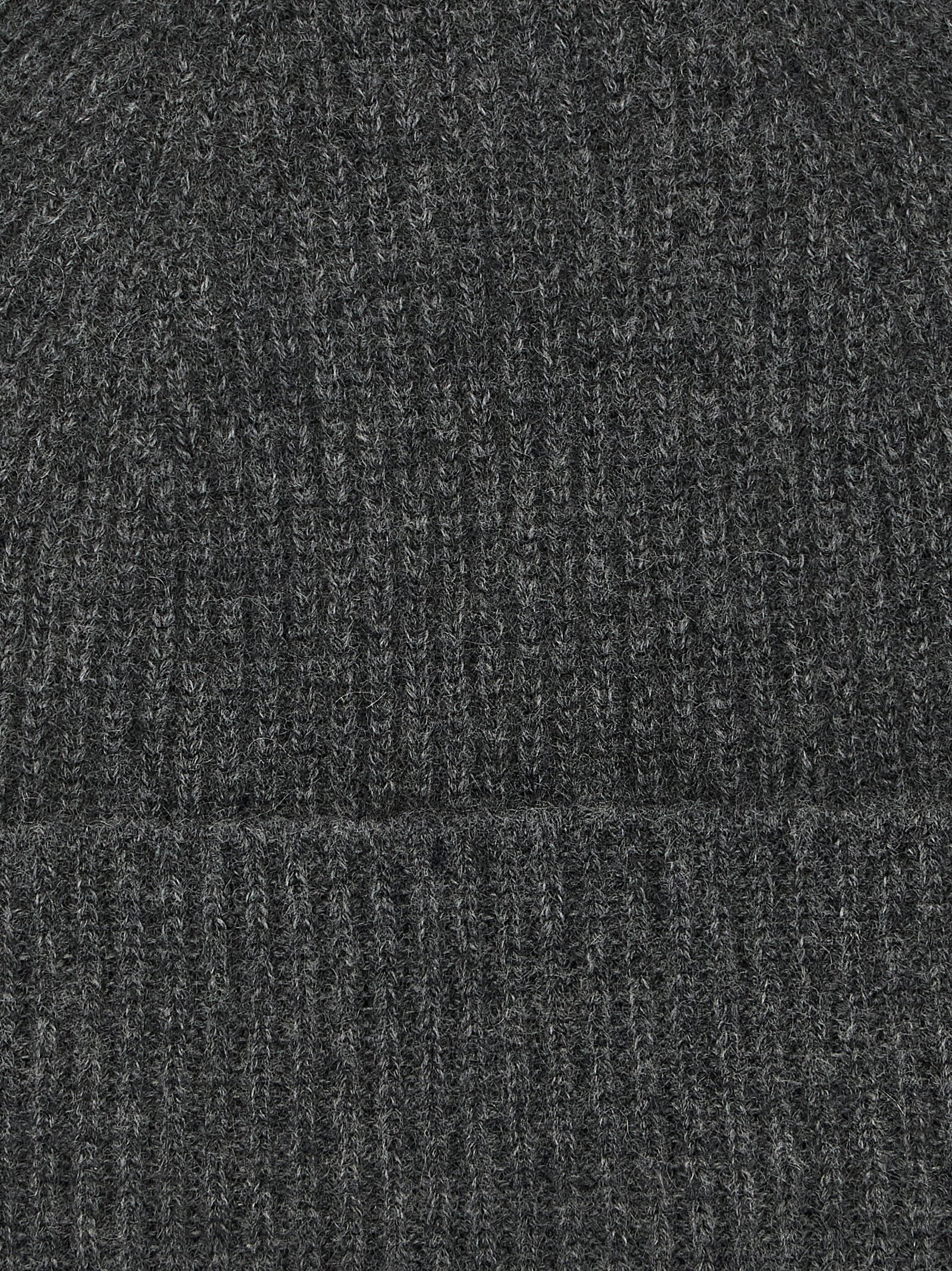 Ballantyne Pure Cashmere Ribbed Beanie — Grey, view 3
