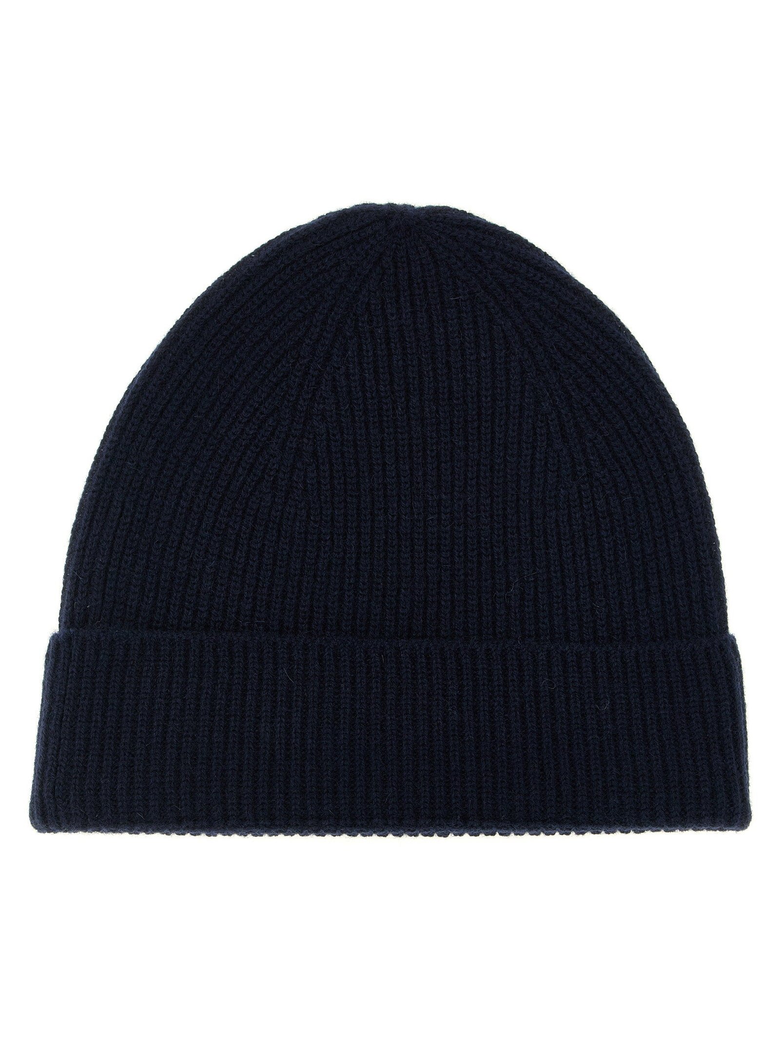 Ballantyne Pure Cashmere Beanie — Navy, view 2