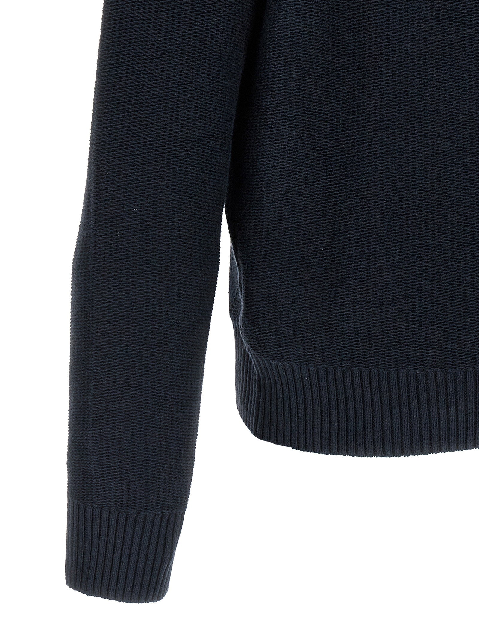 Ballantyne Diamond Intarsia Sweater — Navy, view 4