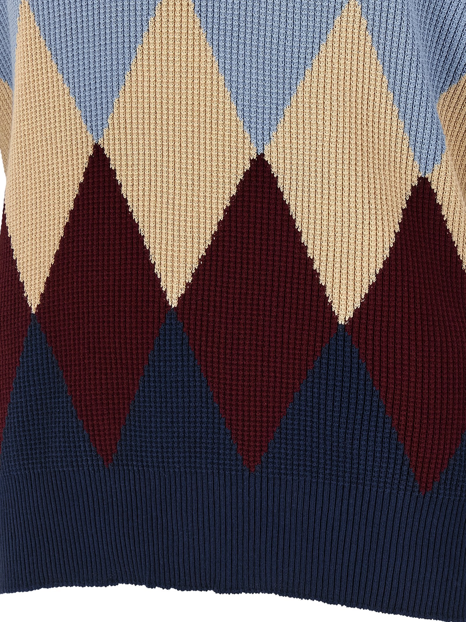 Ballantyne Argyle Jacquard Sweater — Navy, view 4