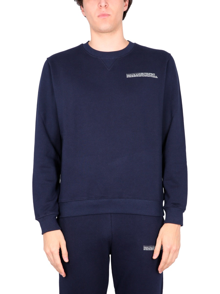 Ballantyne Logo-Print Cotton Sweatshirt — Blue by Ballantyne