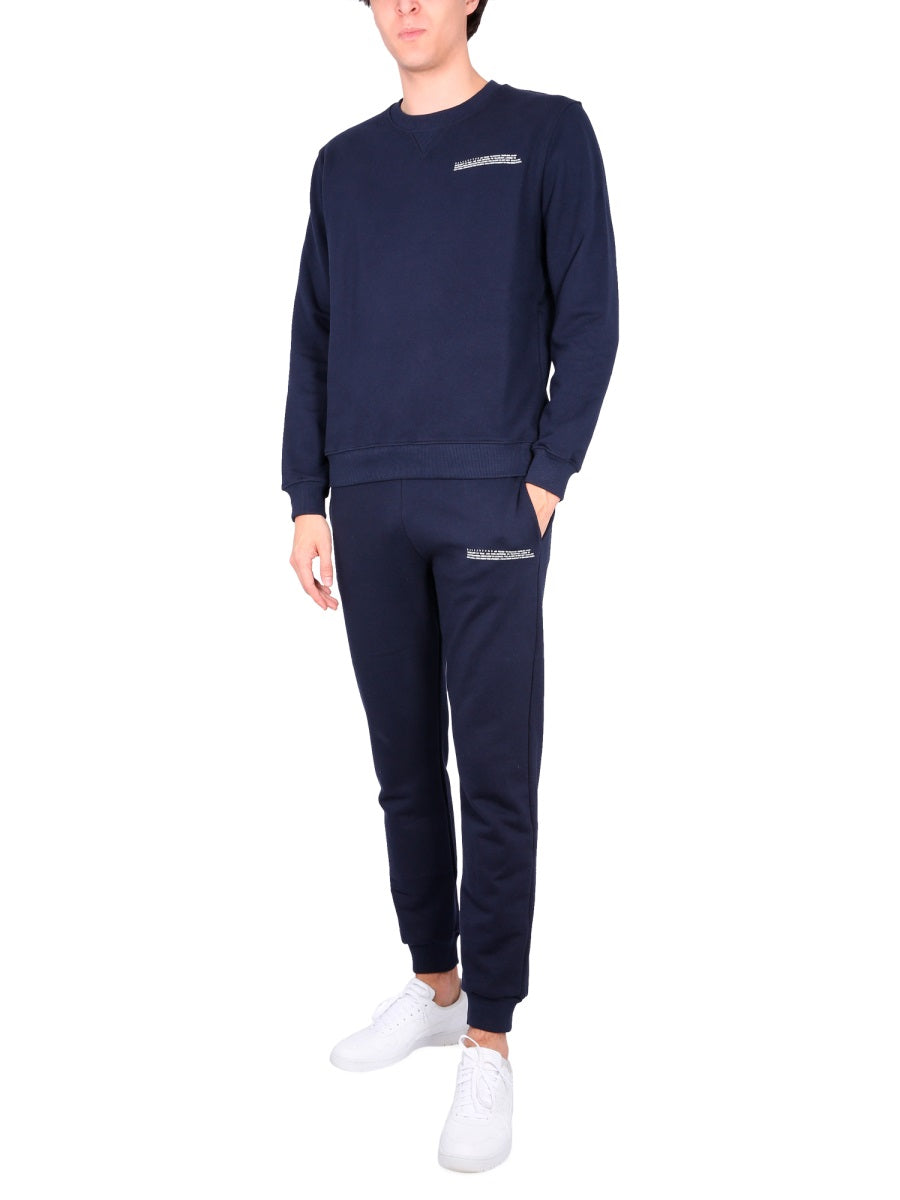 Ballantyne Logo-Print Cotton Sweatshirt — Blue, view 3