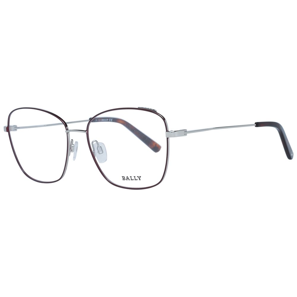 Bally BA-1046893-FBB-166 Square Metal Eyeglasses — Burgundy by Bally