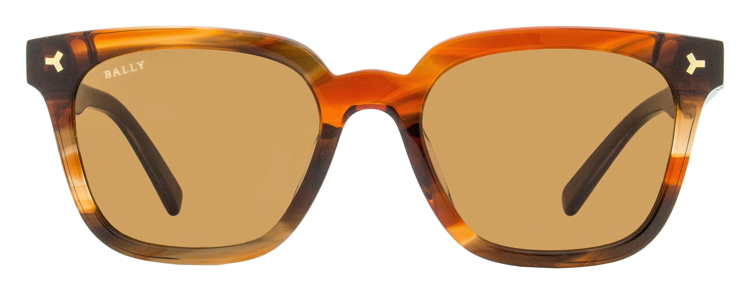 Bally BY0085H Square Acetate Sunglasses — Brown, view 2