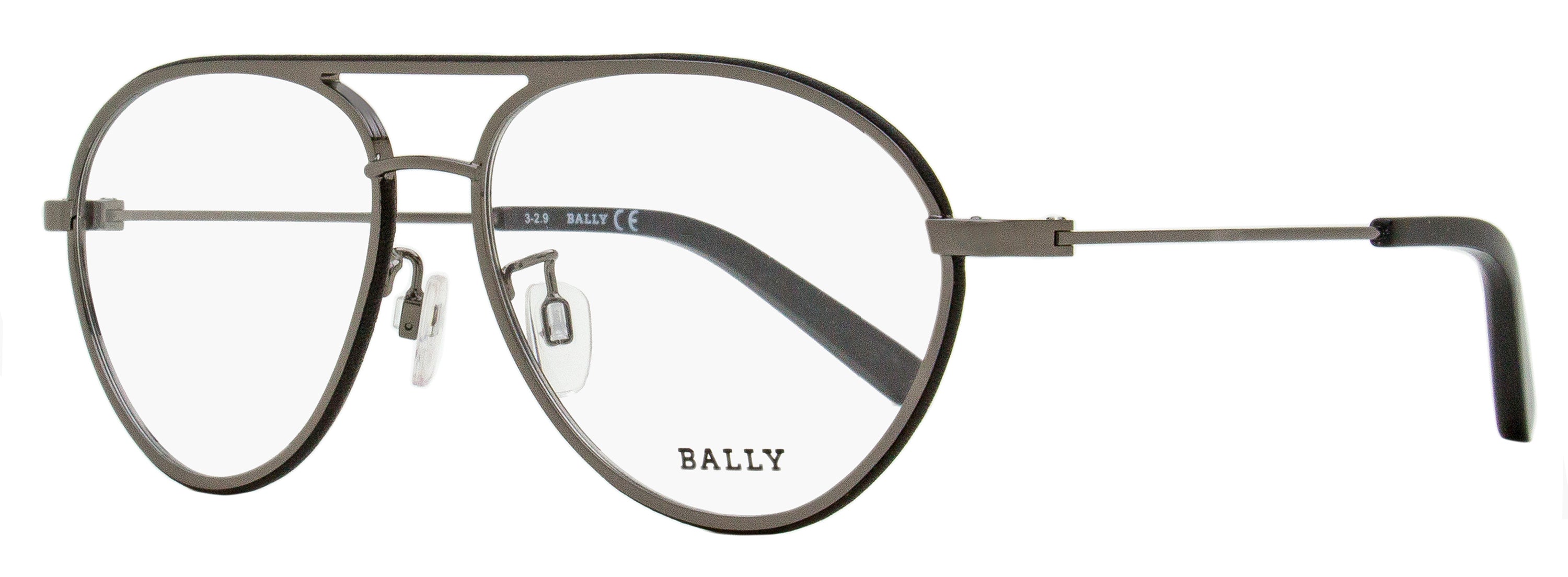 Bally BY5013H Pilot Metal Eyeglasses — Gunmetal by Bally