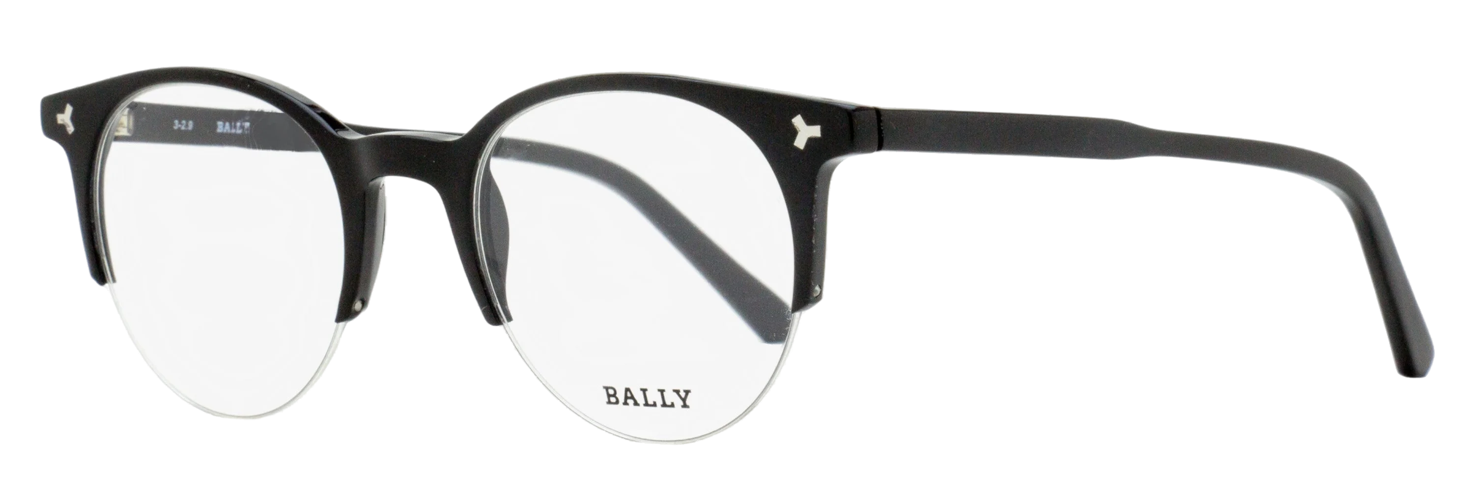 Bally BY5018 Semi-Rimless Oval Eyeglasses — Black by Bally