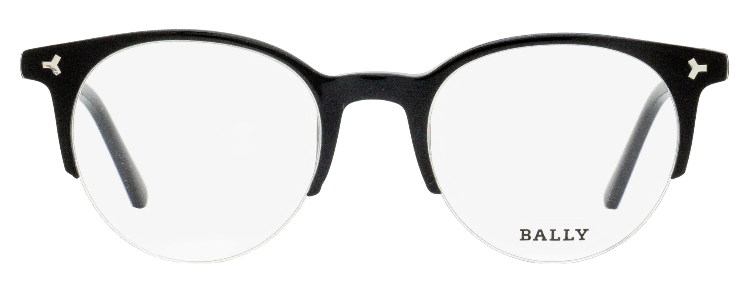Bally BY5018 Semi-Rimless Oval Eyeglasses — Black, view 2