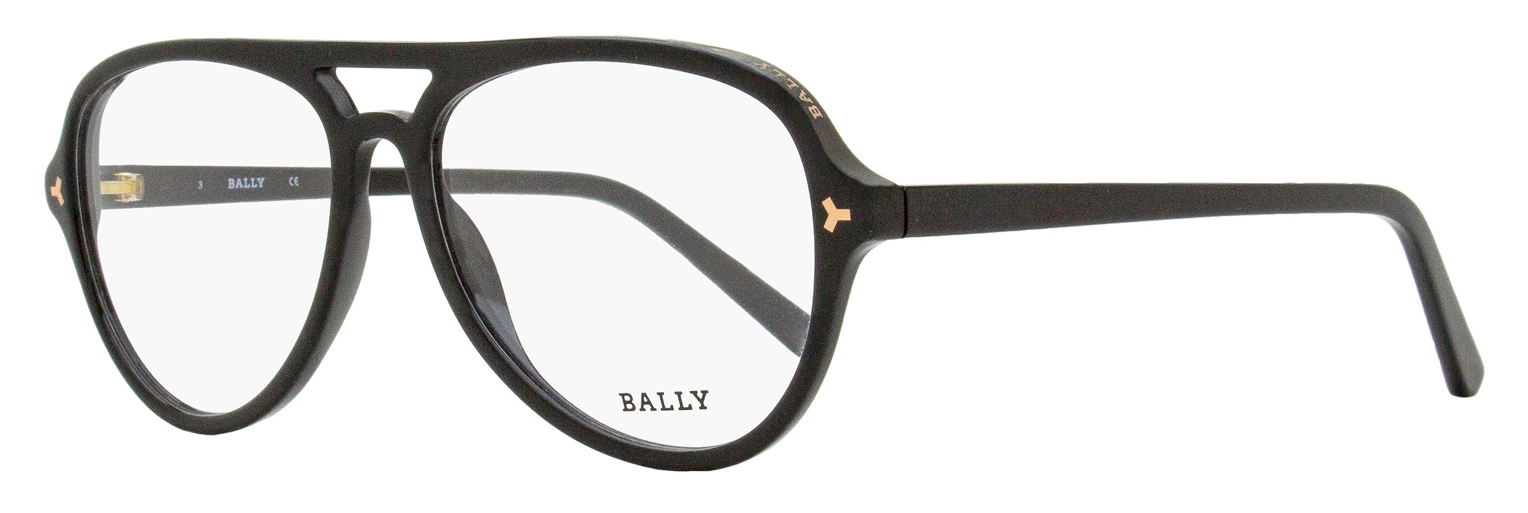 Bally BY5031 Pilot Acetate Eyeglasses — Black by Bally