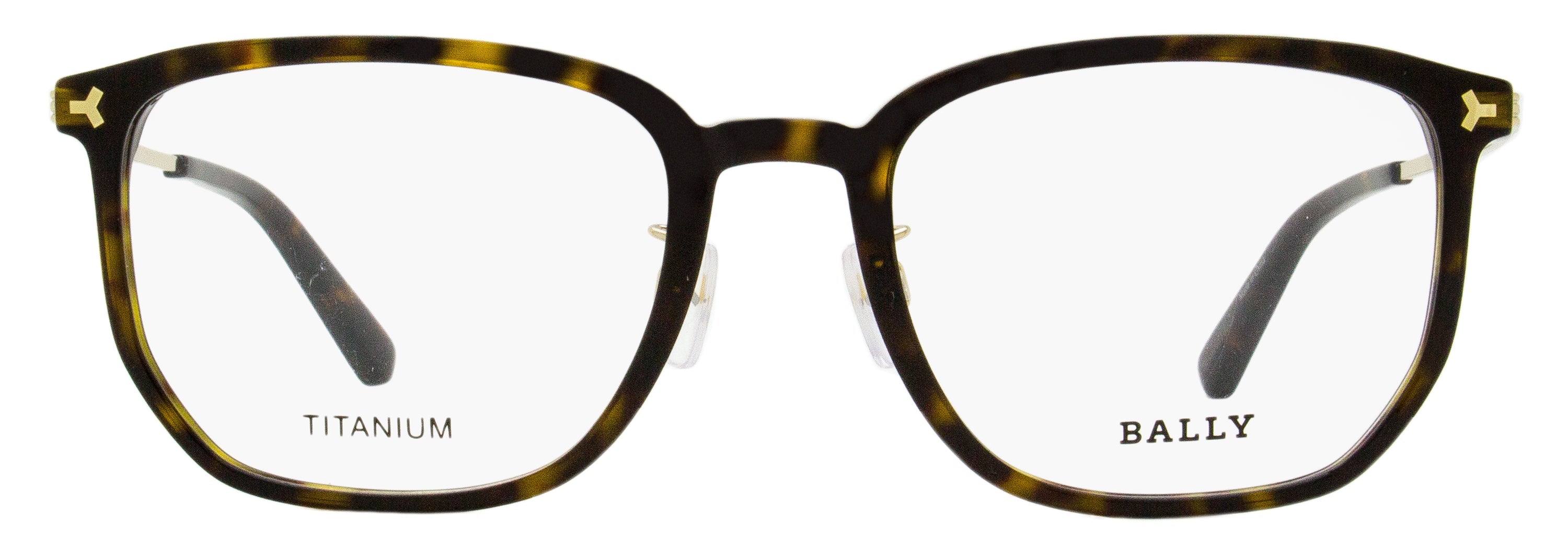 Bally BY5069H Titanium Rectangular Eyeglasses — Brown, view 2