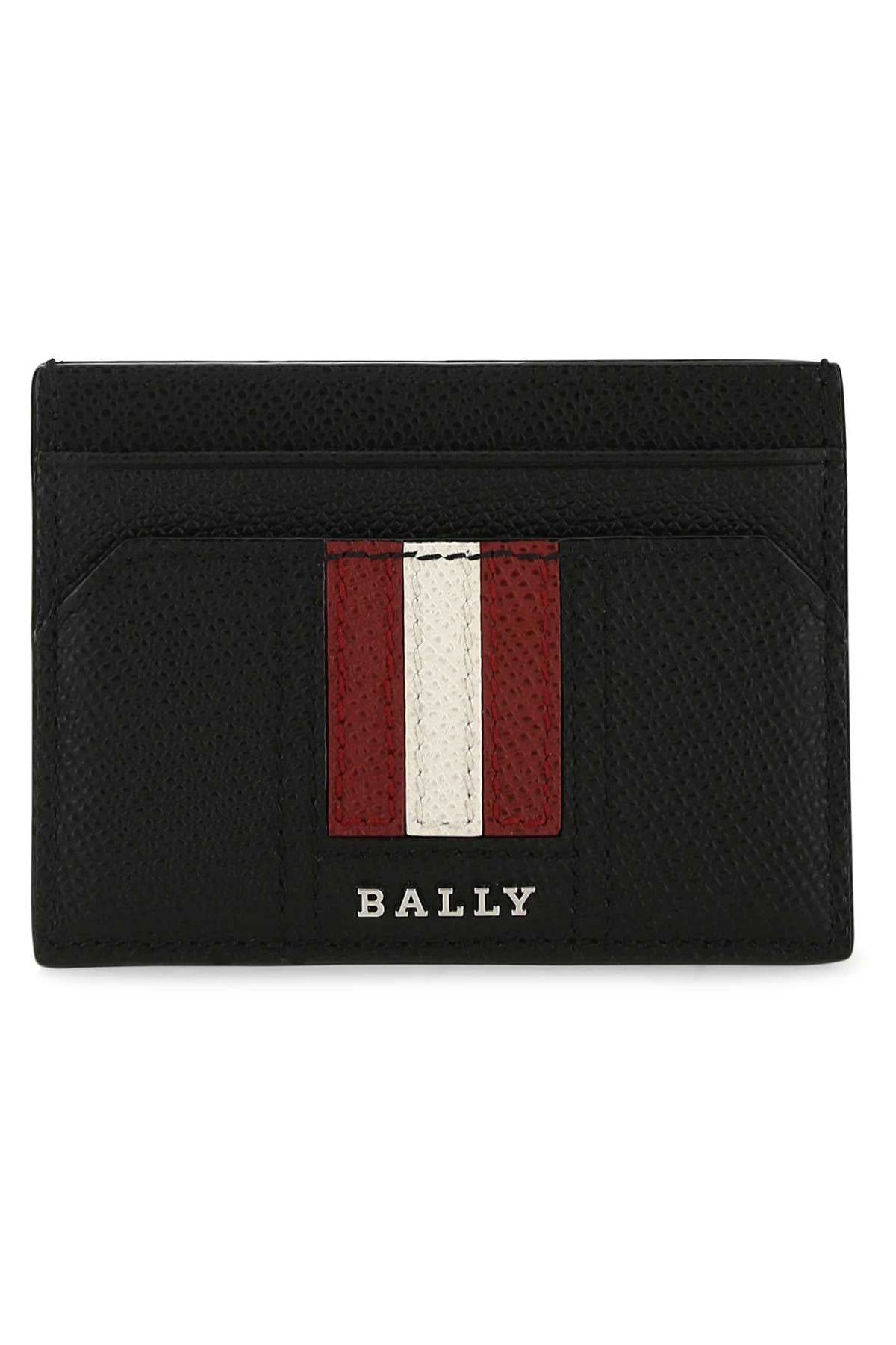 Bally Striped Leather Card Case — Black by Bally