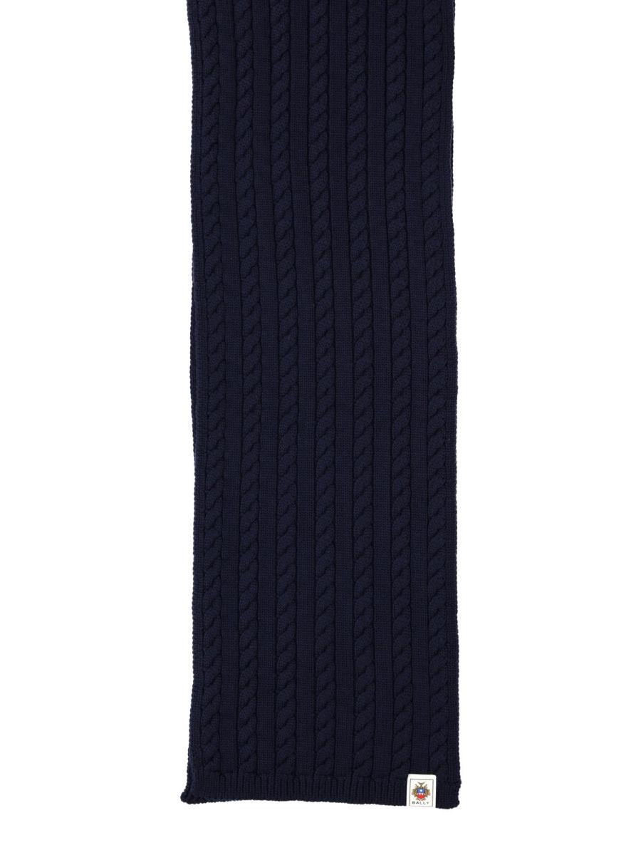 Bally Merino Wool Scarf — Blue, view 2
