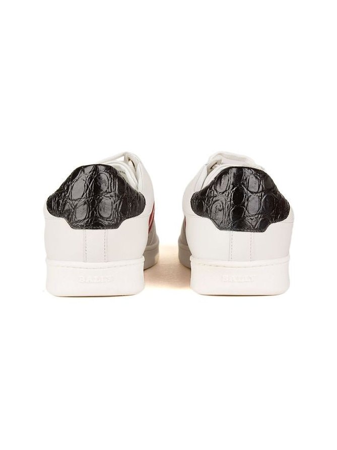 Bally Leather Colorblock Sneaker — White, view 3