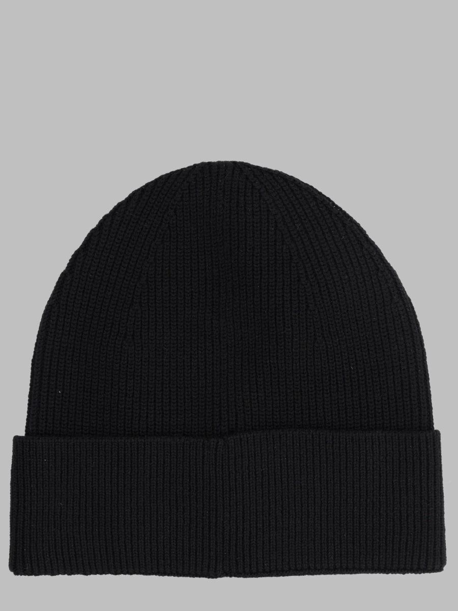 Balmain HH1XC050KK35_0PA Wool with Logo Patch Beanie — Black, view 2