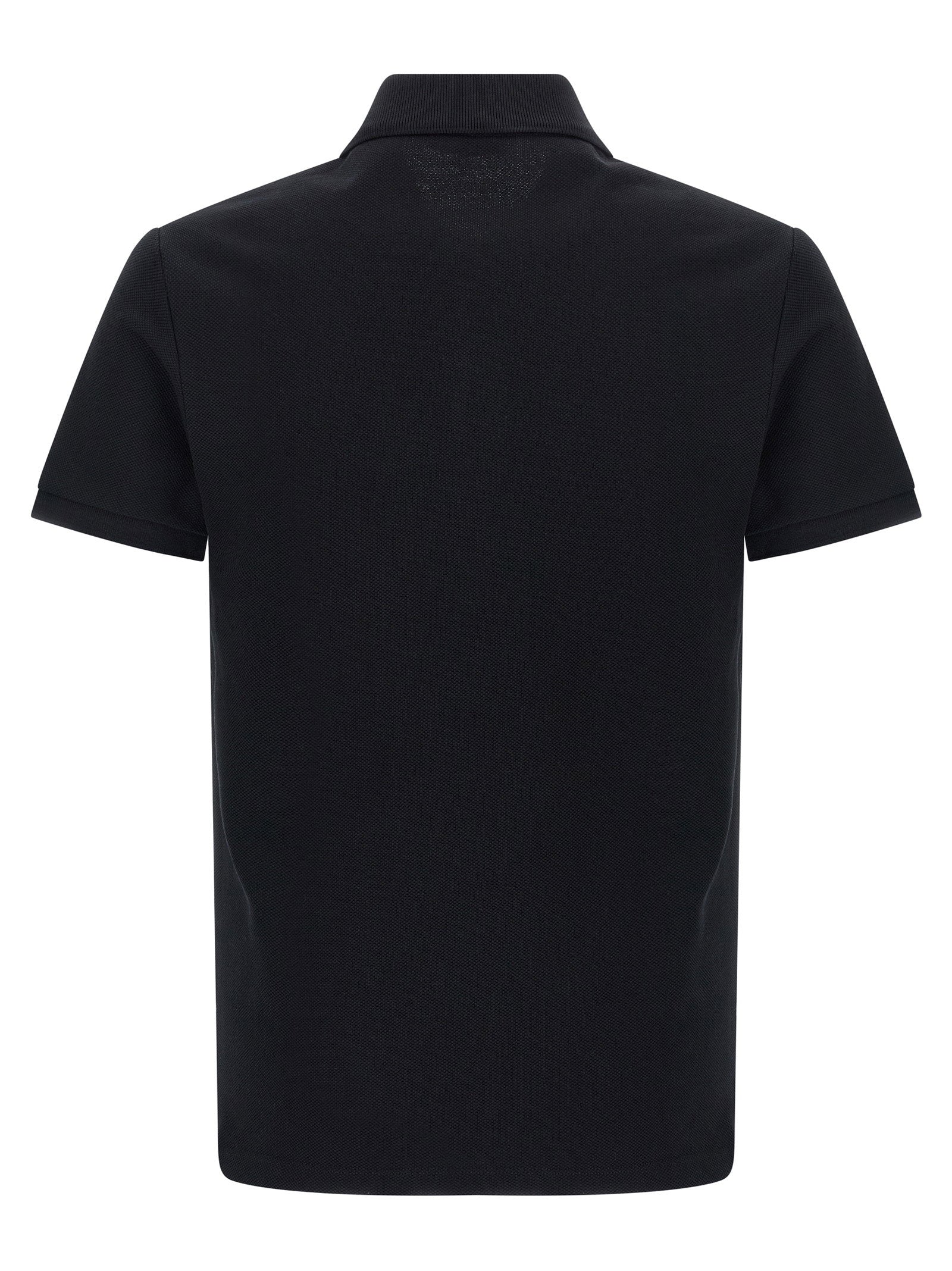 Balmain Logo-Embroidered Piqué Polo Shirt — Black, view 2