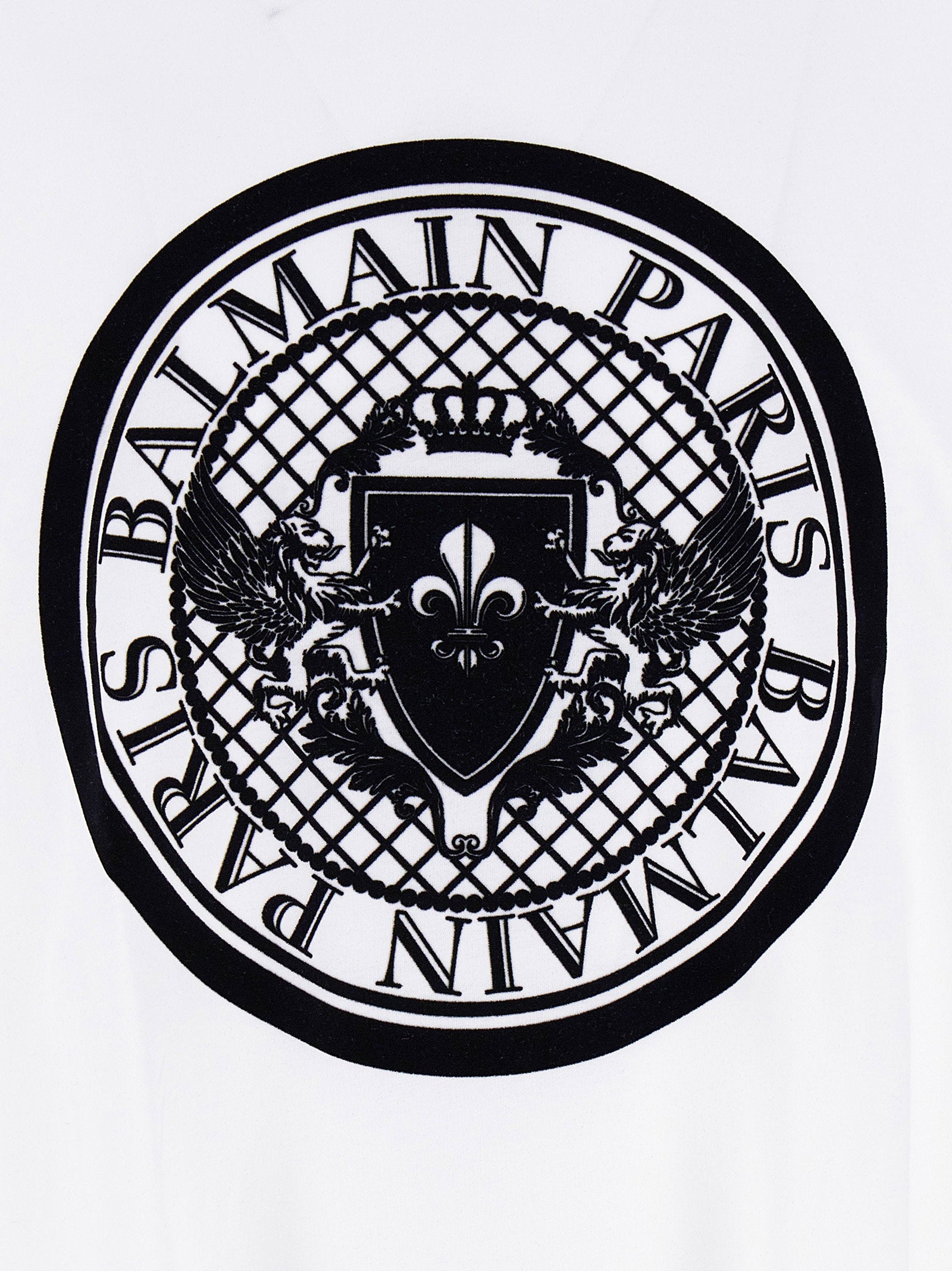 Balmain Embossed Velvet Logo T-shirt — White, view 4