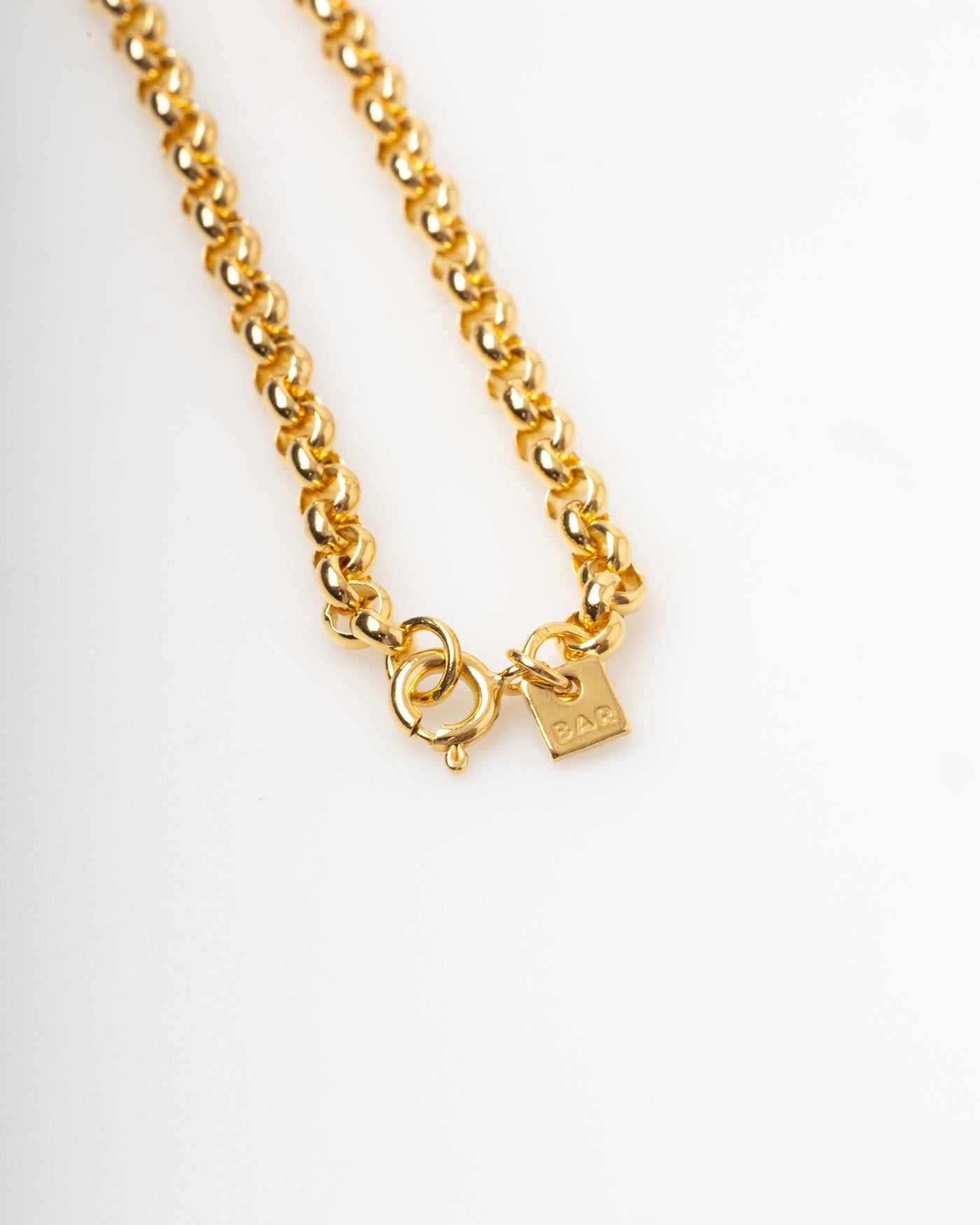 Bar Jewellery Chunky Belcher Necklace — Gold, view 3