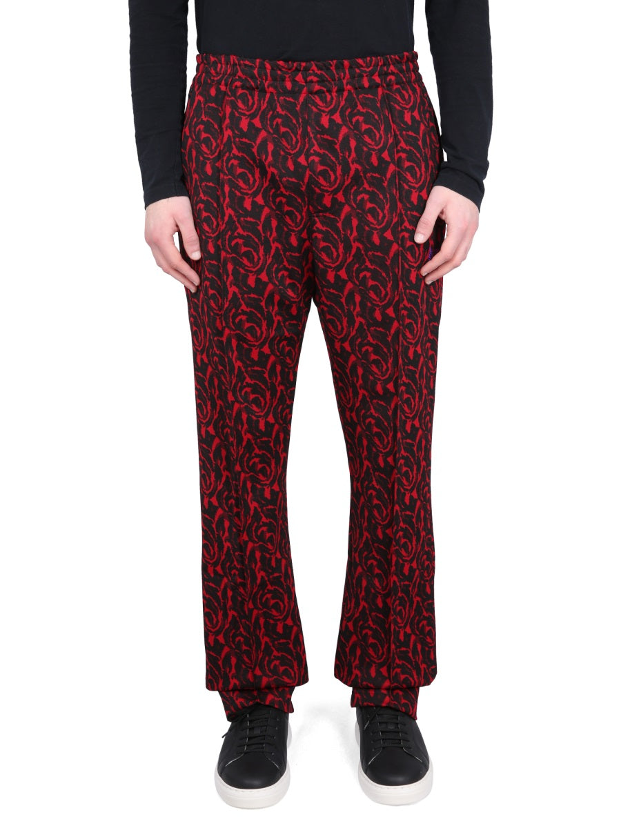 Baracuta Logo-Embroidered Polyester Joggers — Red, view 2