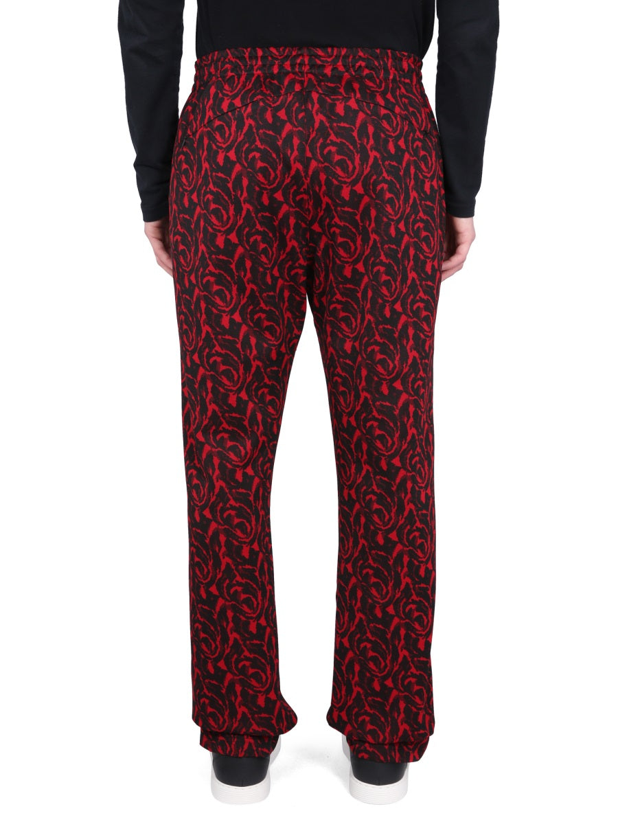 Baracuta Logo-Embroidered Polyester Joggers — Red, view 4