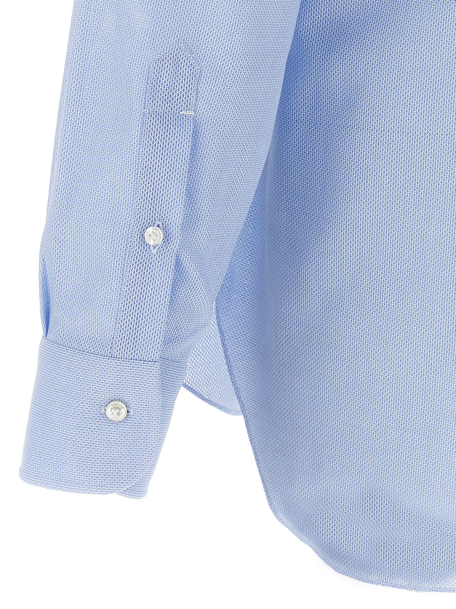 Barba Honeycomb Cotton Shirt — Light Blue, view 4