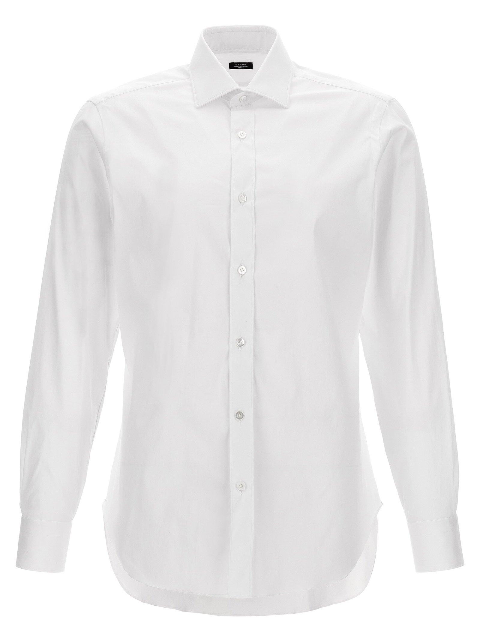 Barba Stretch Cotton Poplin Shirt — White by Barba