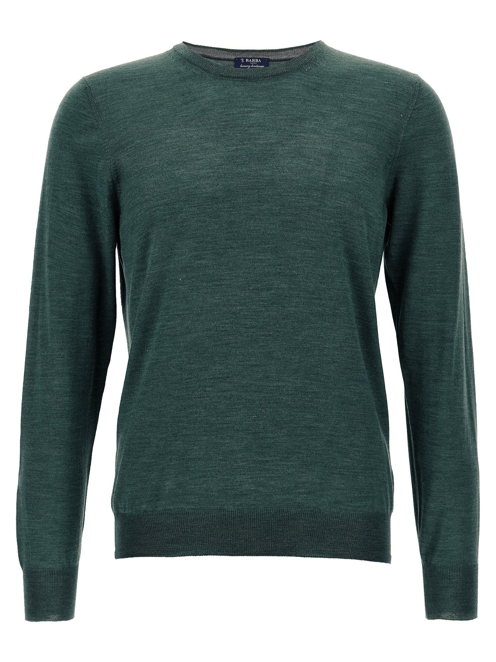 Barba Wool and Silk Blend Sweater — Green by Barba