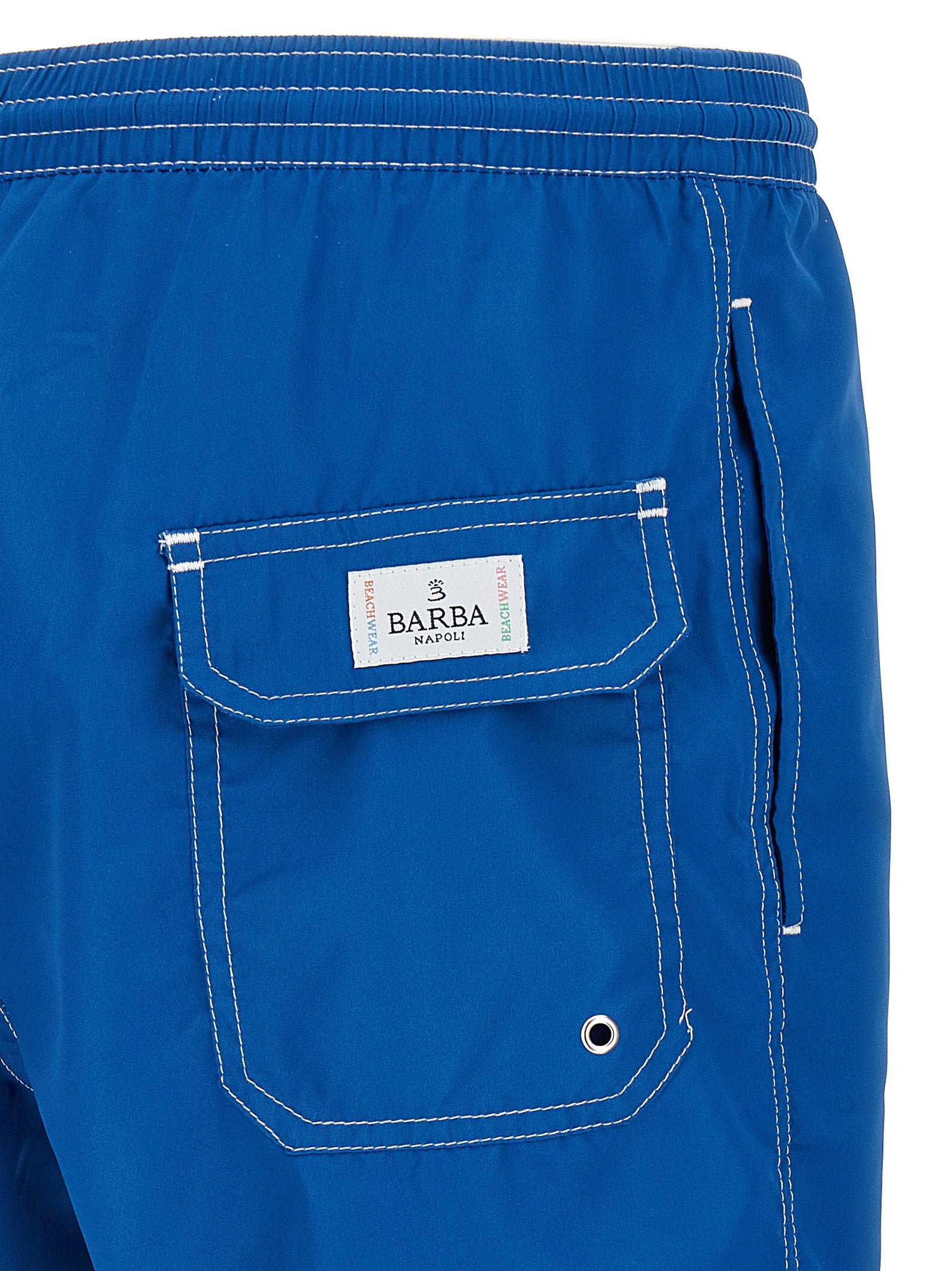 Barba Quick-Dry Technical Fabric Swim Shorts — Blue, view 4