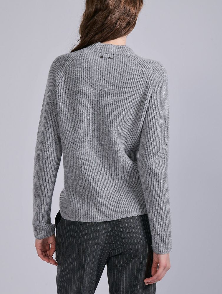 Barbara Bui Ribbed Knit Sweater — Gray, view 2