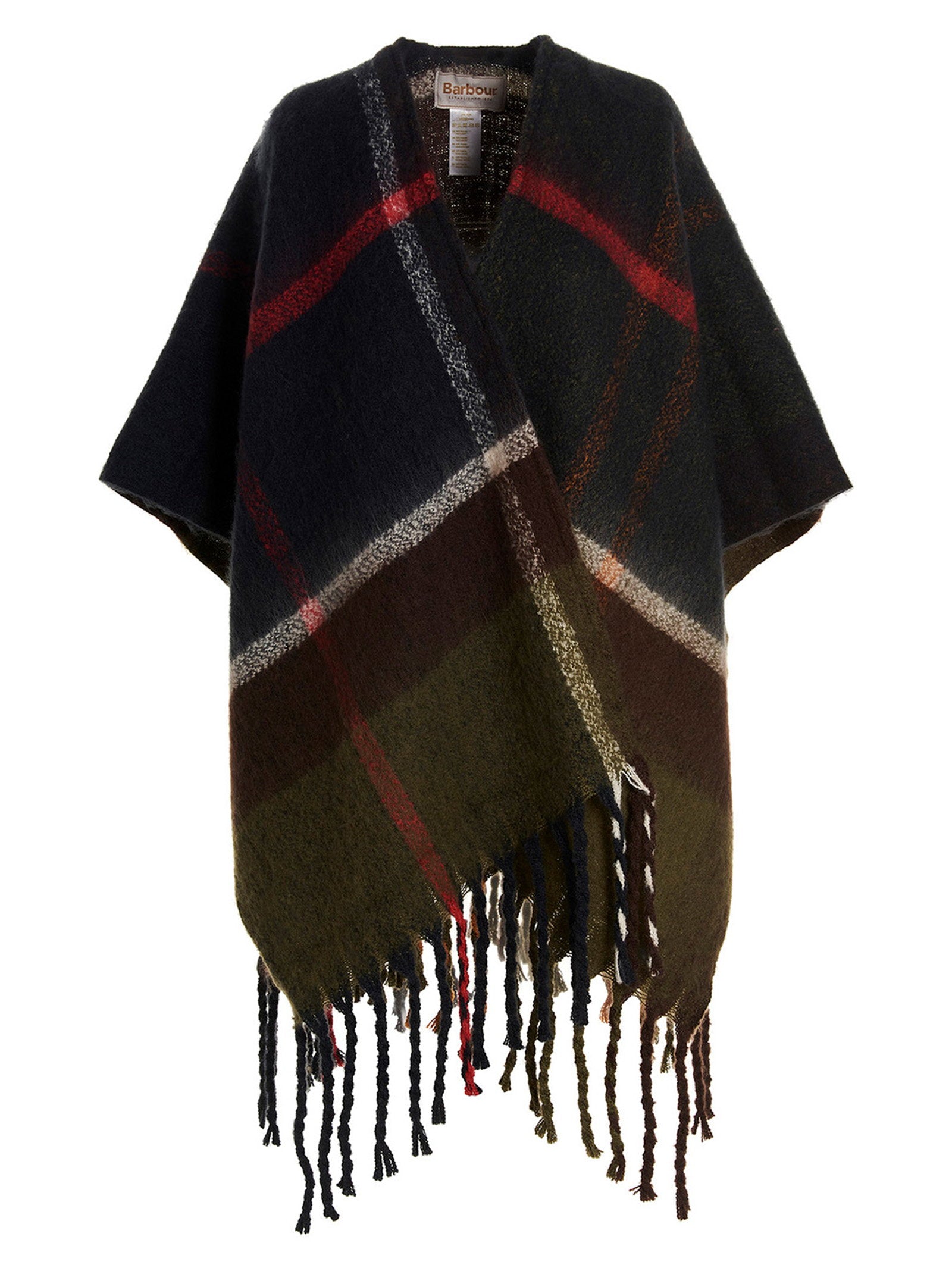 Barbour Boucle Check Print Cape — Black by Barbour