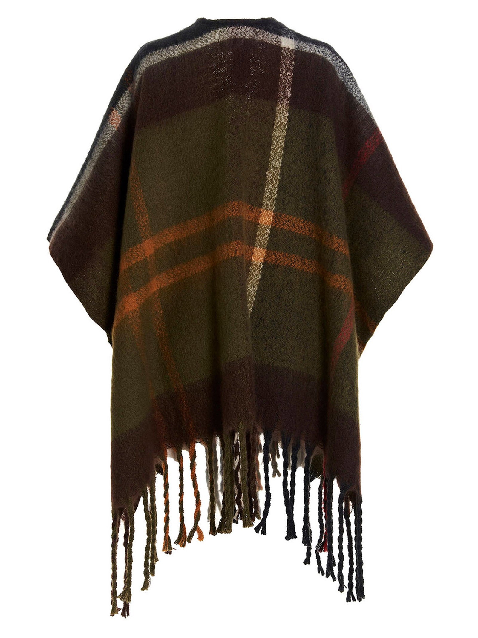 Barbour Boucle Check Print Cape — Black, view 2
