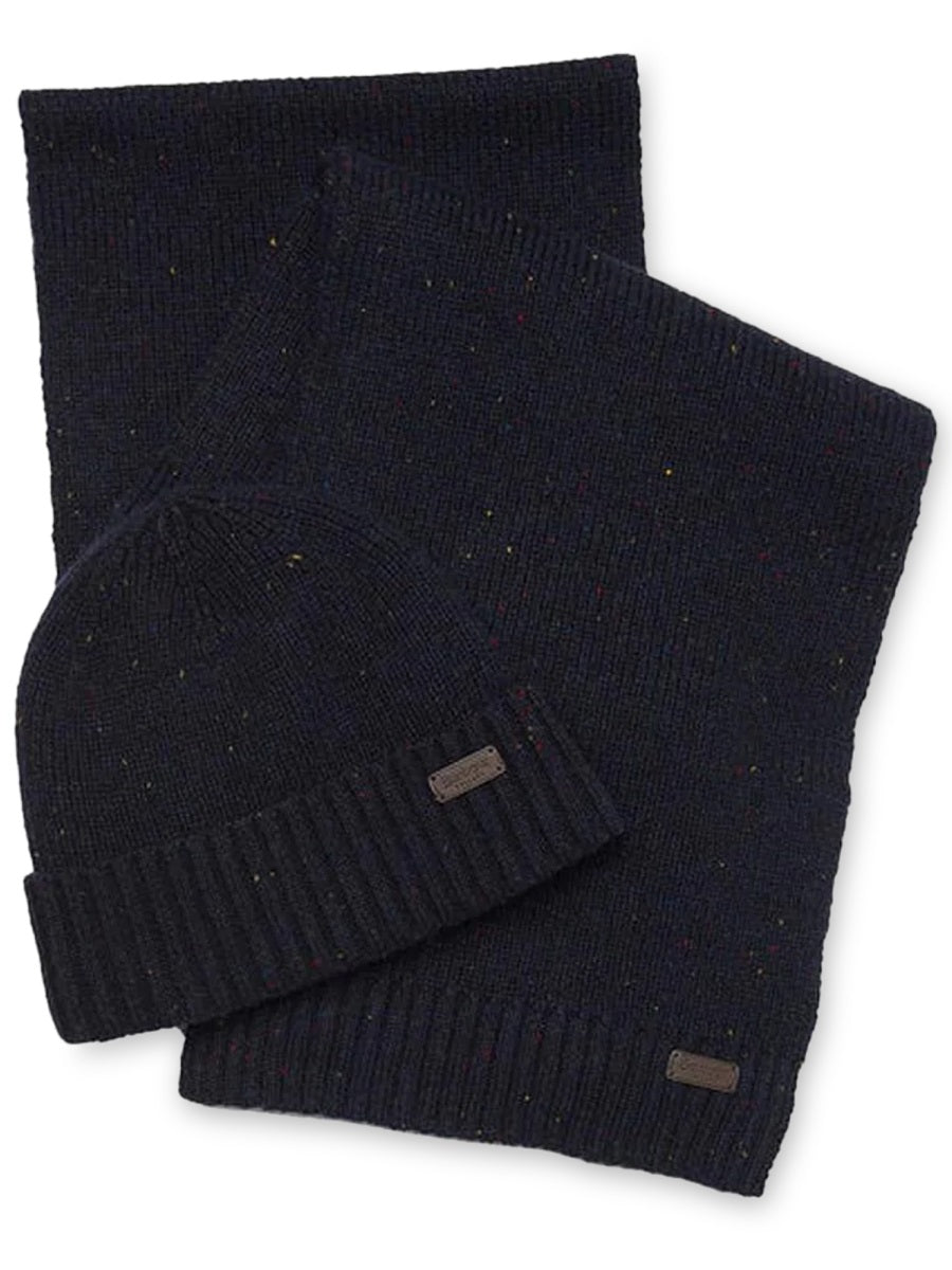 Barbour MGS0047_MGSNY31 Beanie and Scarf Set — Navy by Barbour