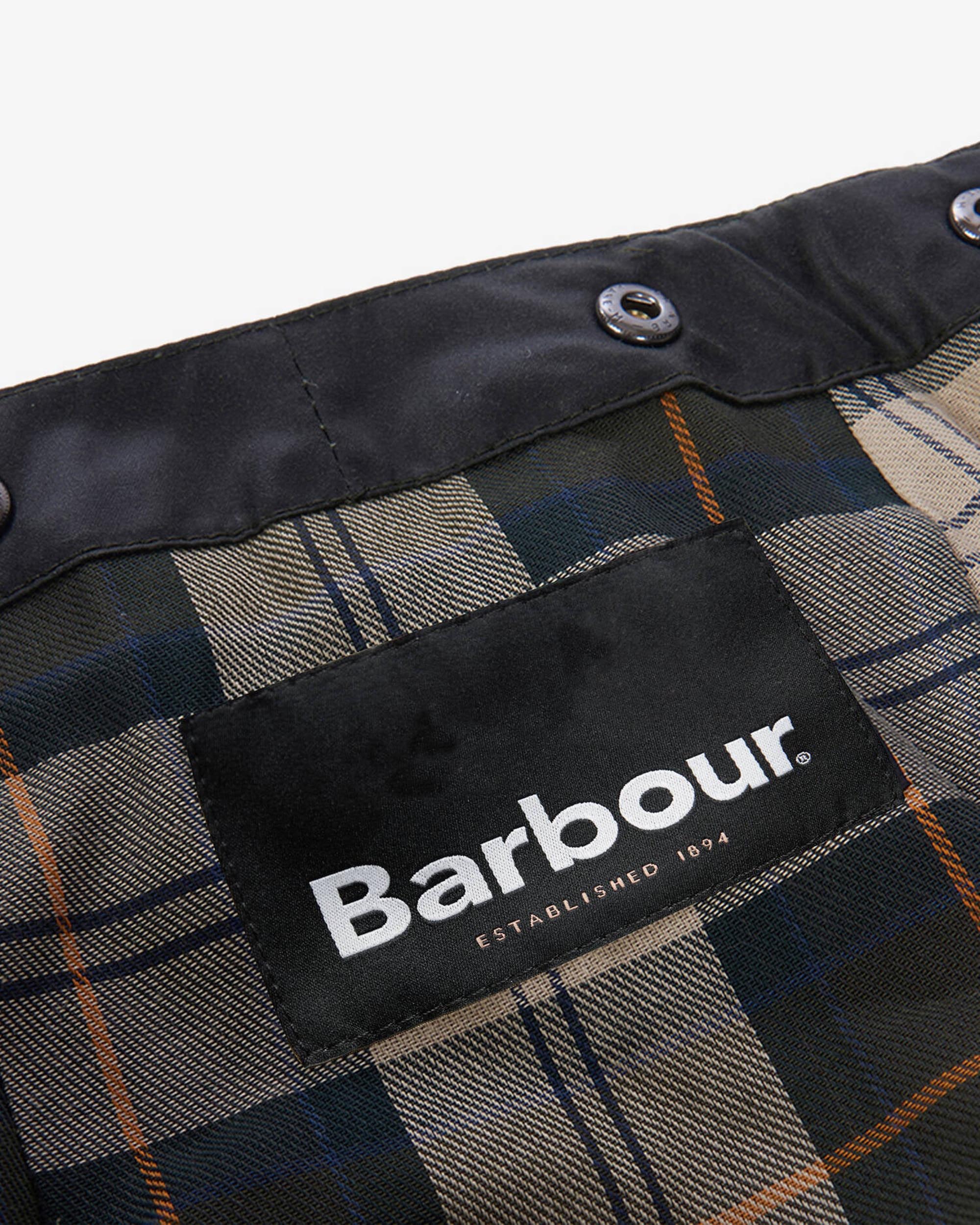 Barbour MHO0004 Waxed Cotton Drawstring Hood — Green, view 3