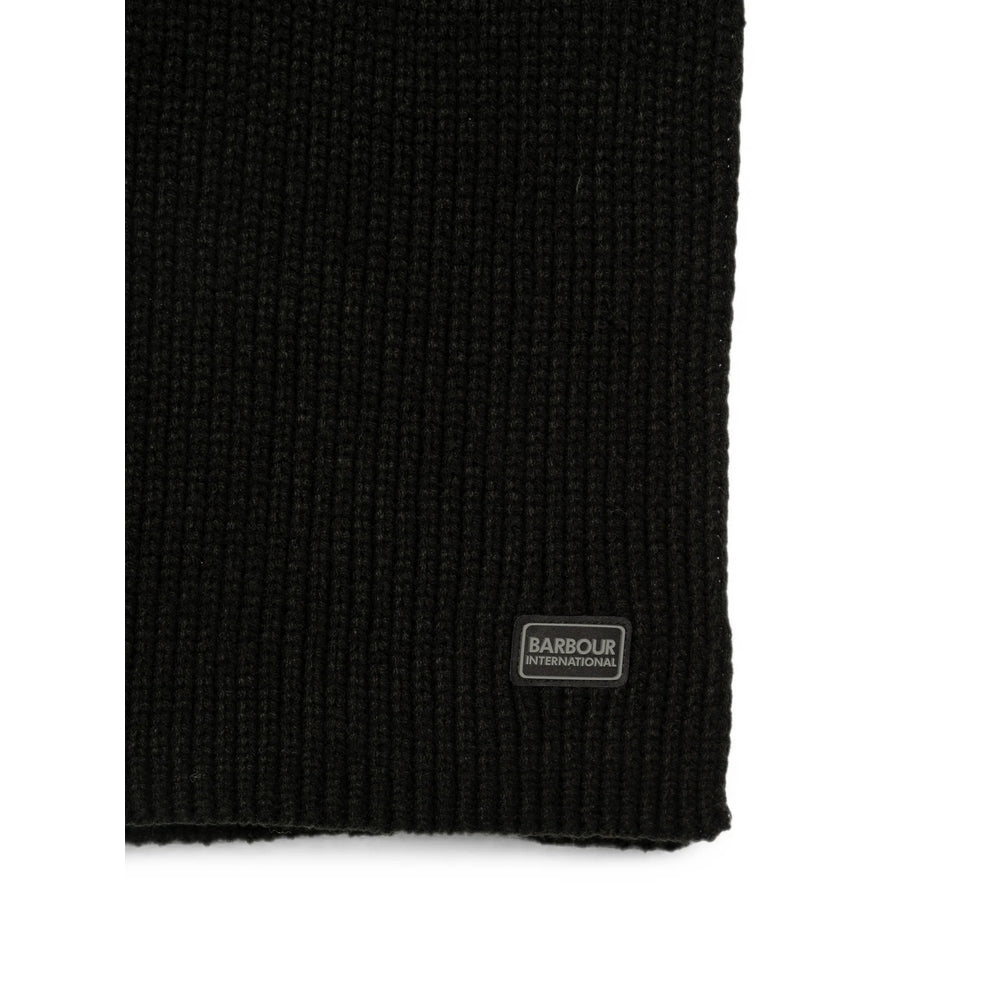 Barbour Ribbed Knit Scarf — Black, view 2