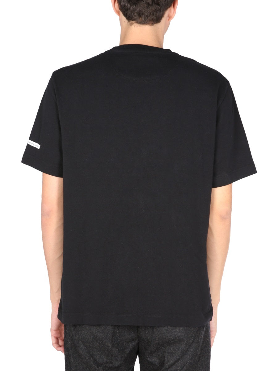Barbour Printed Cotton T-Shirt — Black, view 4