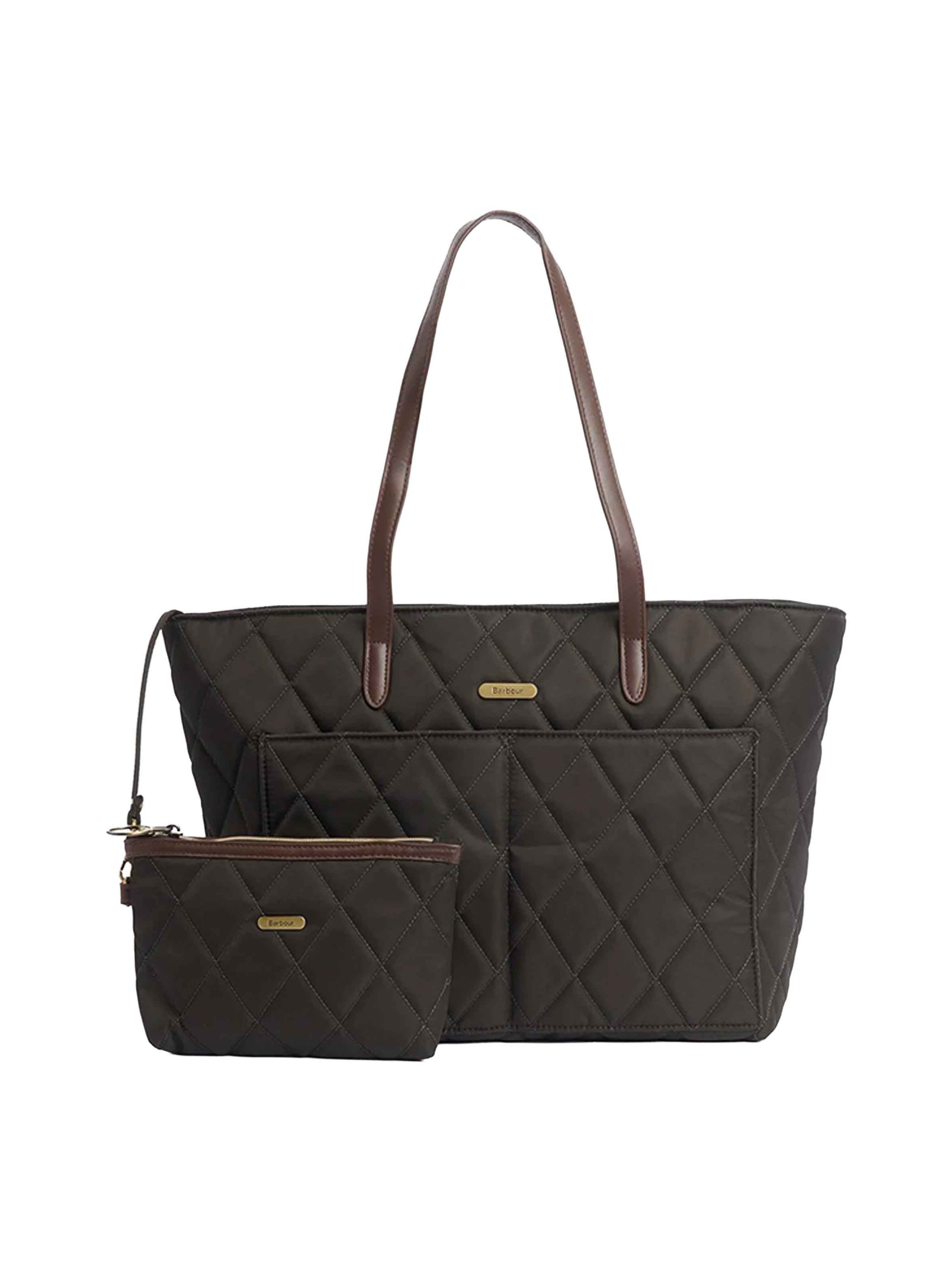 Barbour Quilted Nylon Tote Bag — Green by Barbour