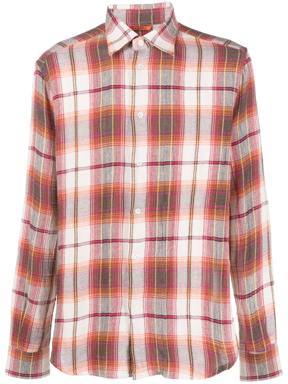 Barena Plaid Cotton Blend Shirt — Pink by Barena