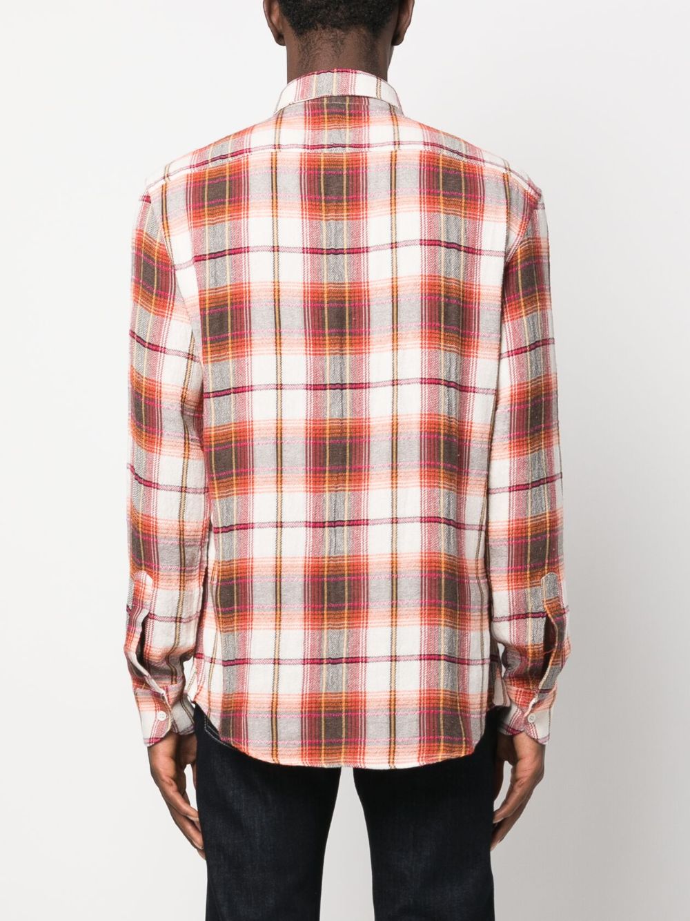 Barena Plaid Cotton Blend Shirt — Pink, view 5
