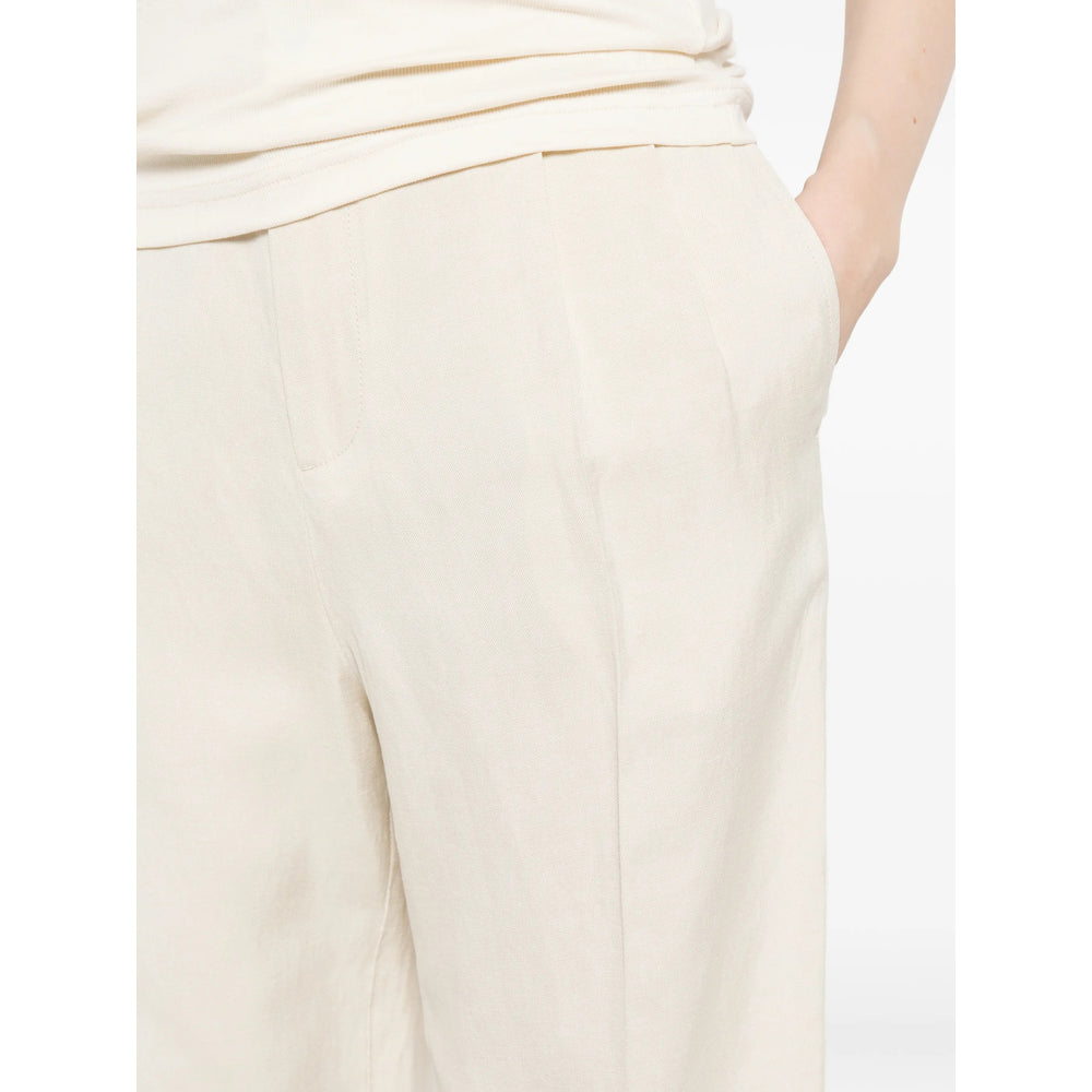 Barena Linen-Blend Pleated Trousers — Beige, view 2