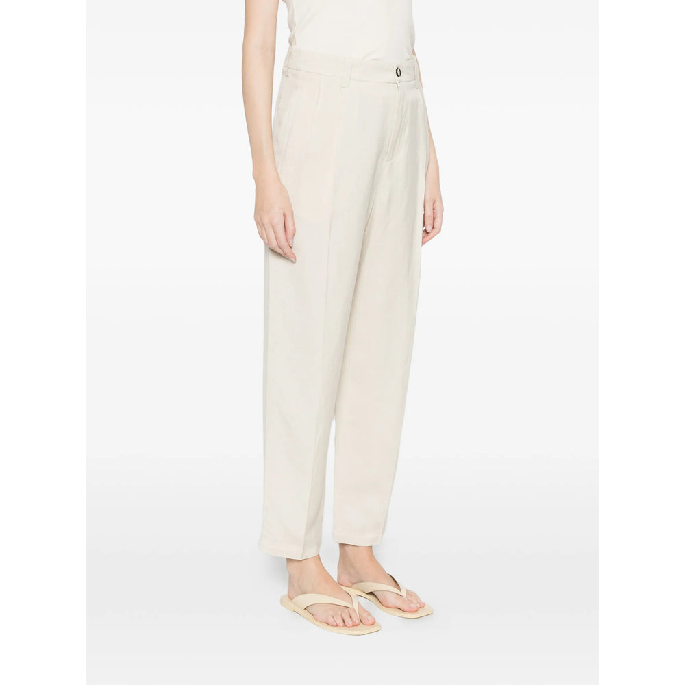 Barena Linen-Blend Pleated Trousers — Beige, view 3