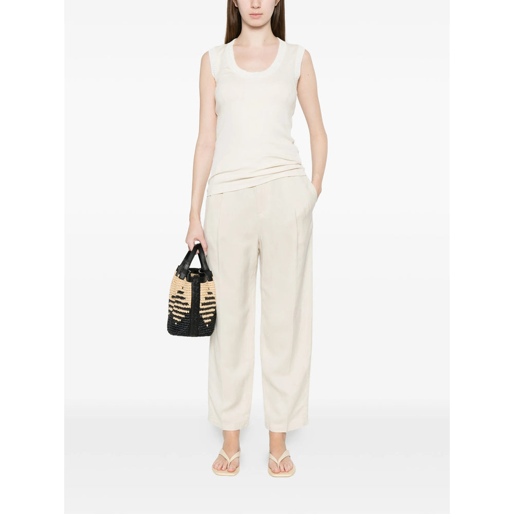 Barena Linen-Blend Pleated Trousers — Beige, view 4