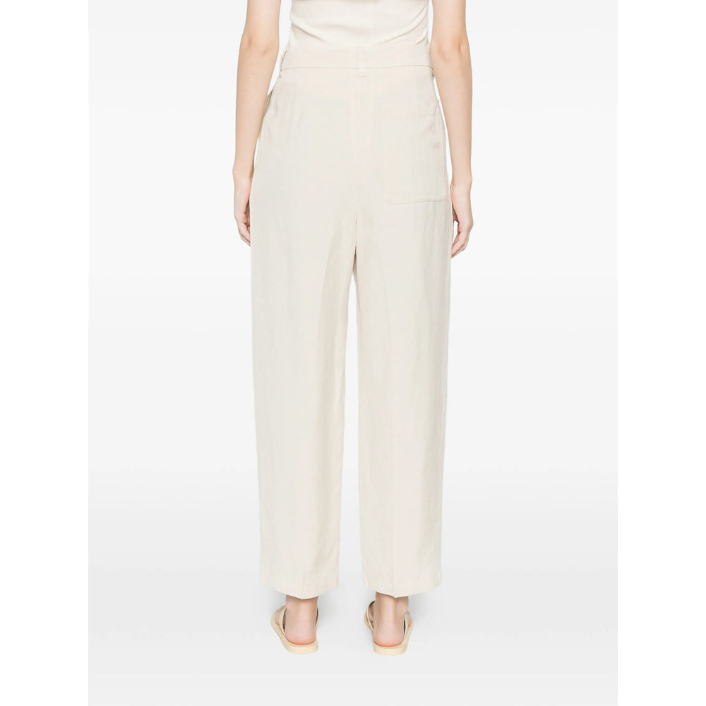 Barena Linen-Blend Pleated Trousers — Beige, view 5