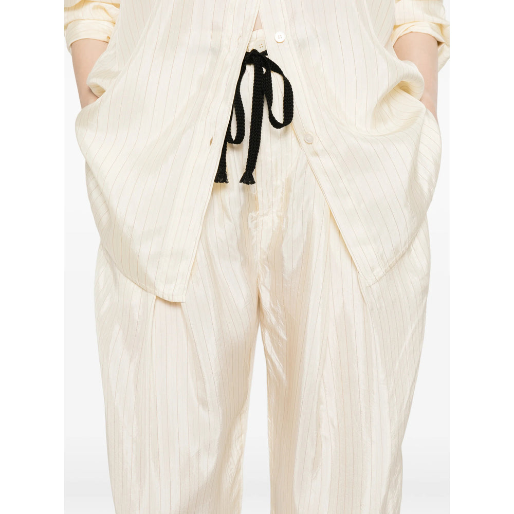 Barena Striped Viscose Trousers — Yellow, view 3