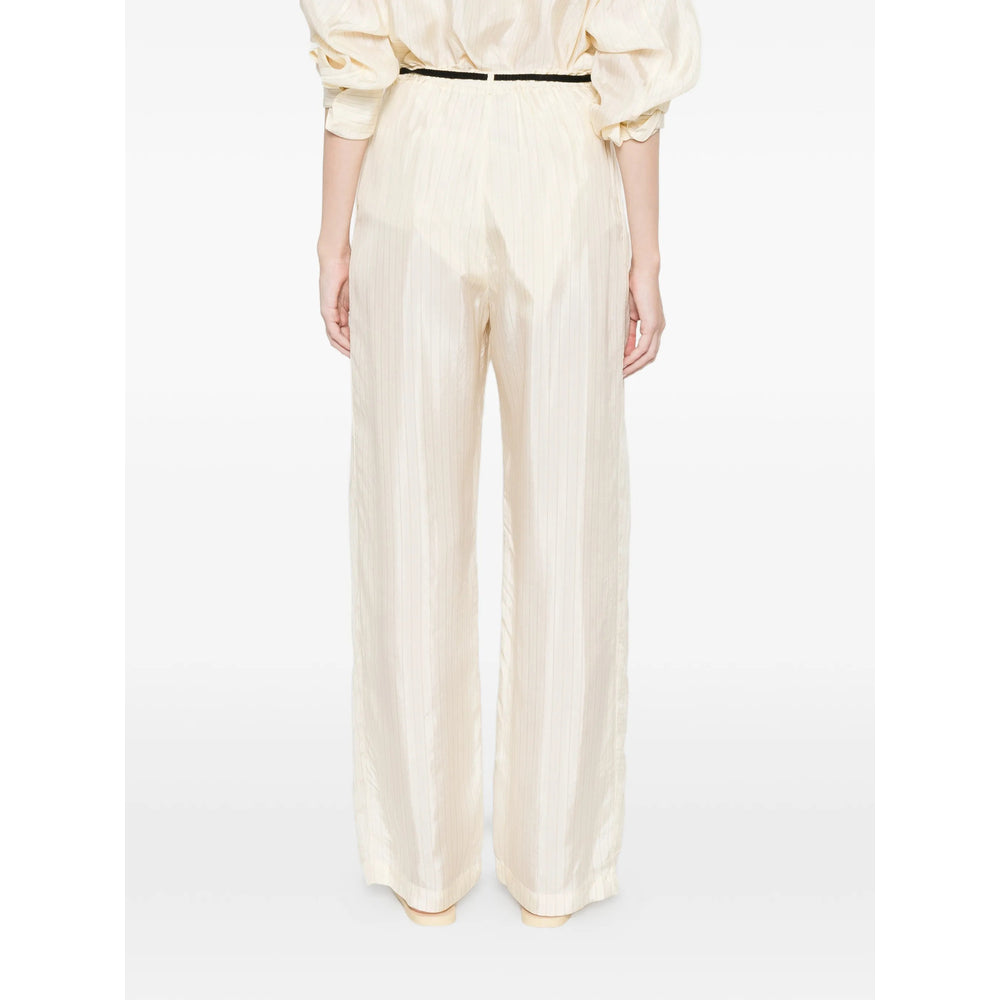 Barena Striped Viscose Trousers — Yellow, view 4