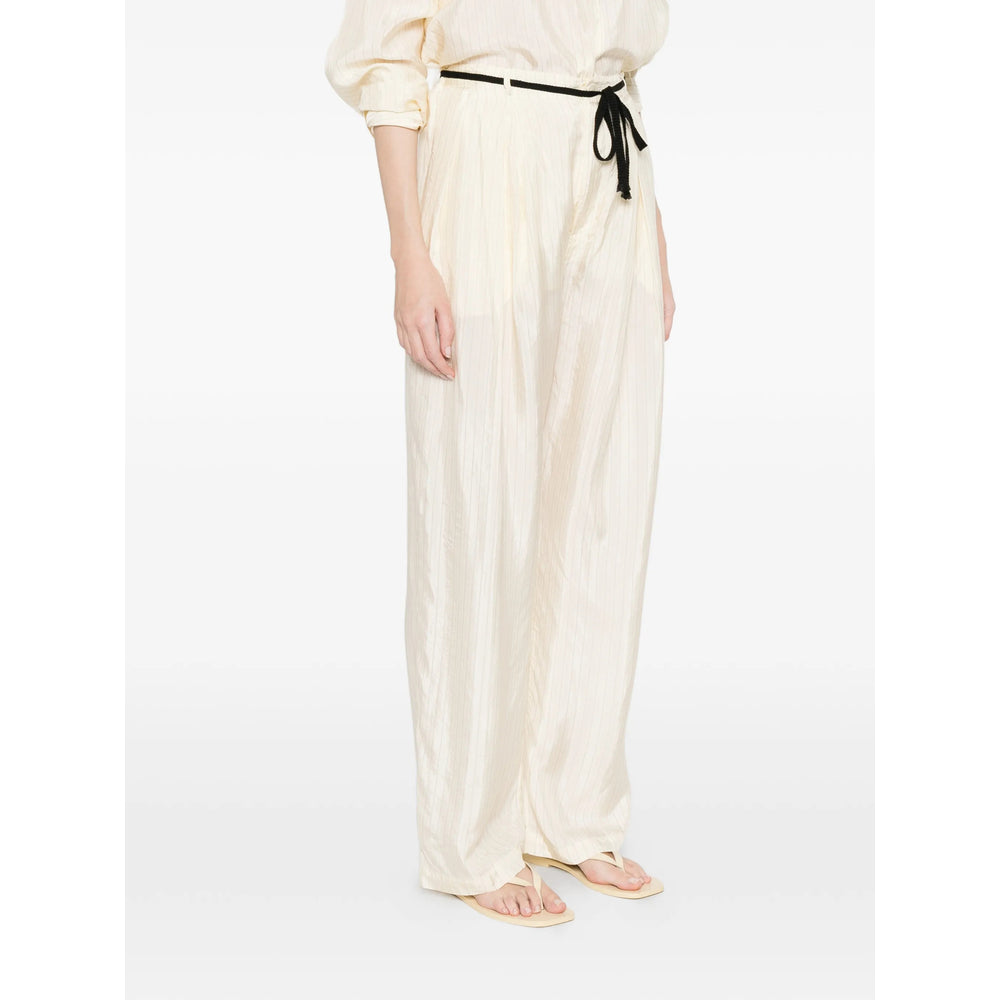 Barena Striped Viscose Trousers — Yellow, view 5