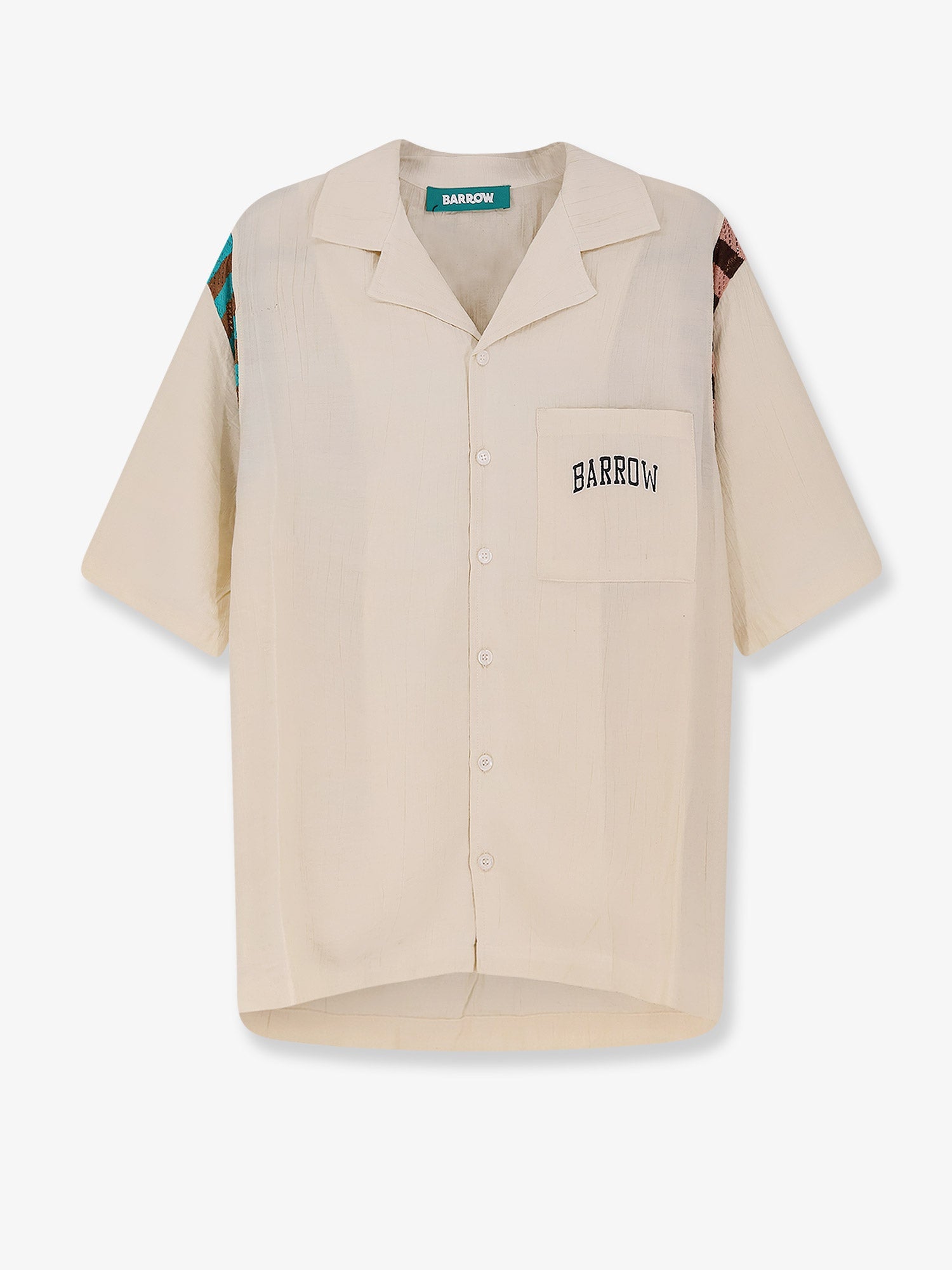 Barrow Logo-Embroidered Viscose Shirt — Beige by Barrow