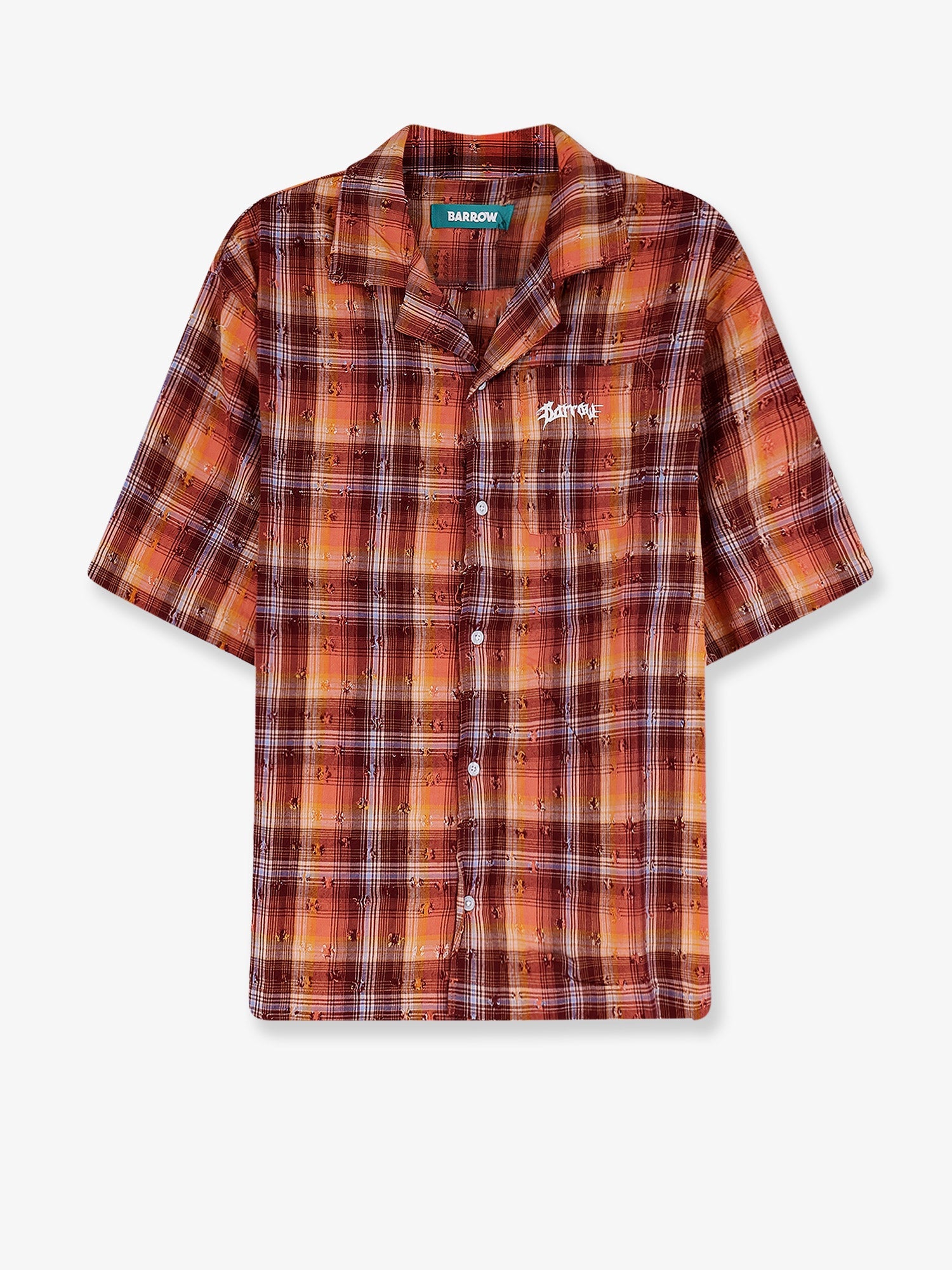 Barrow Bowling-Collar Cotton Shirt — Orange by Barrow