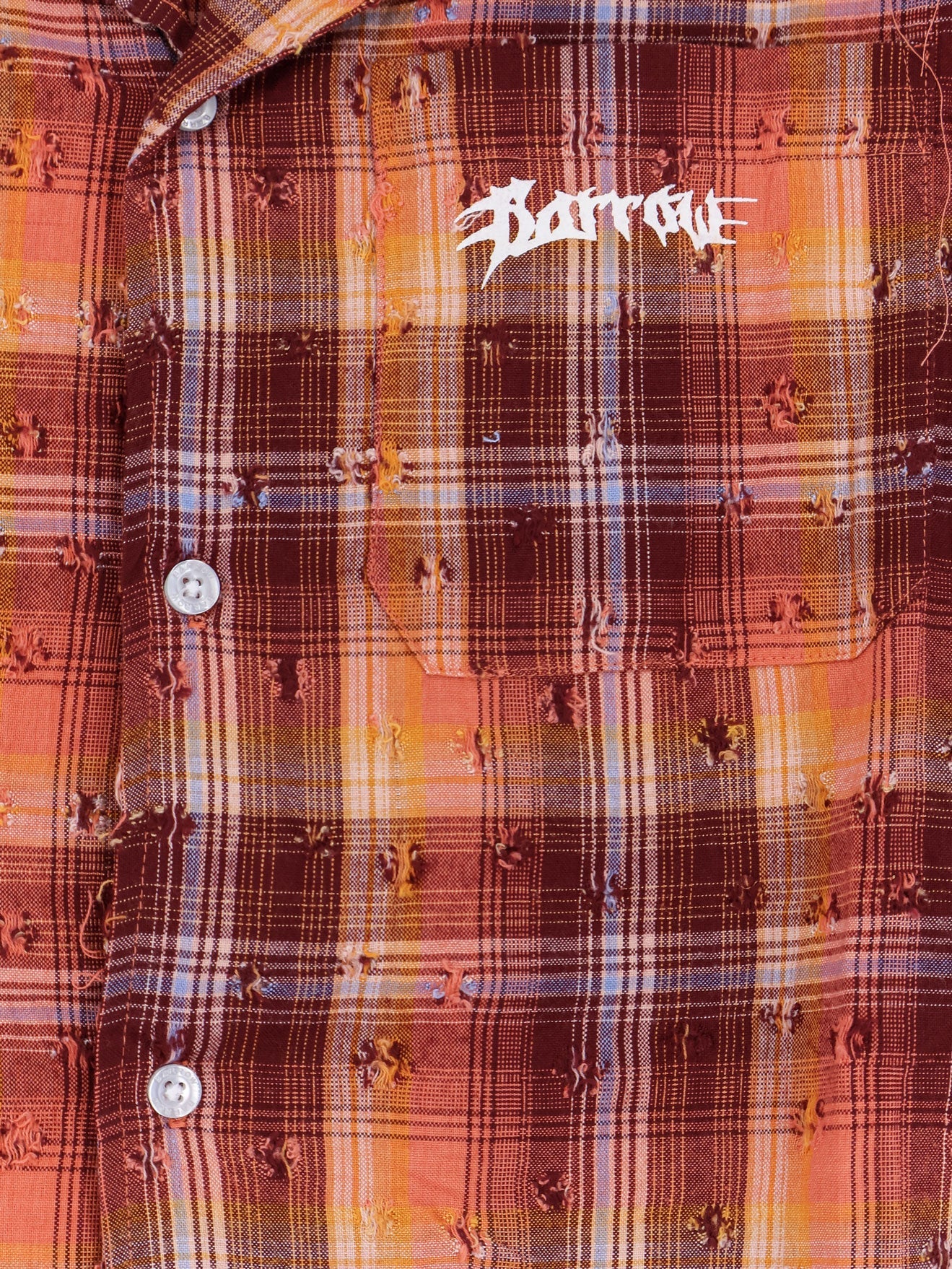 Barrow Bowling-Collar Cotton Shirt — Orange, view 3