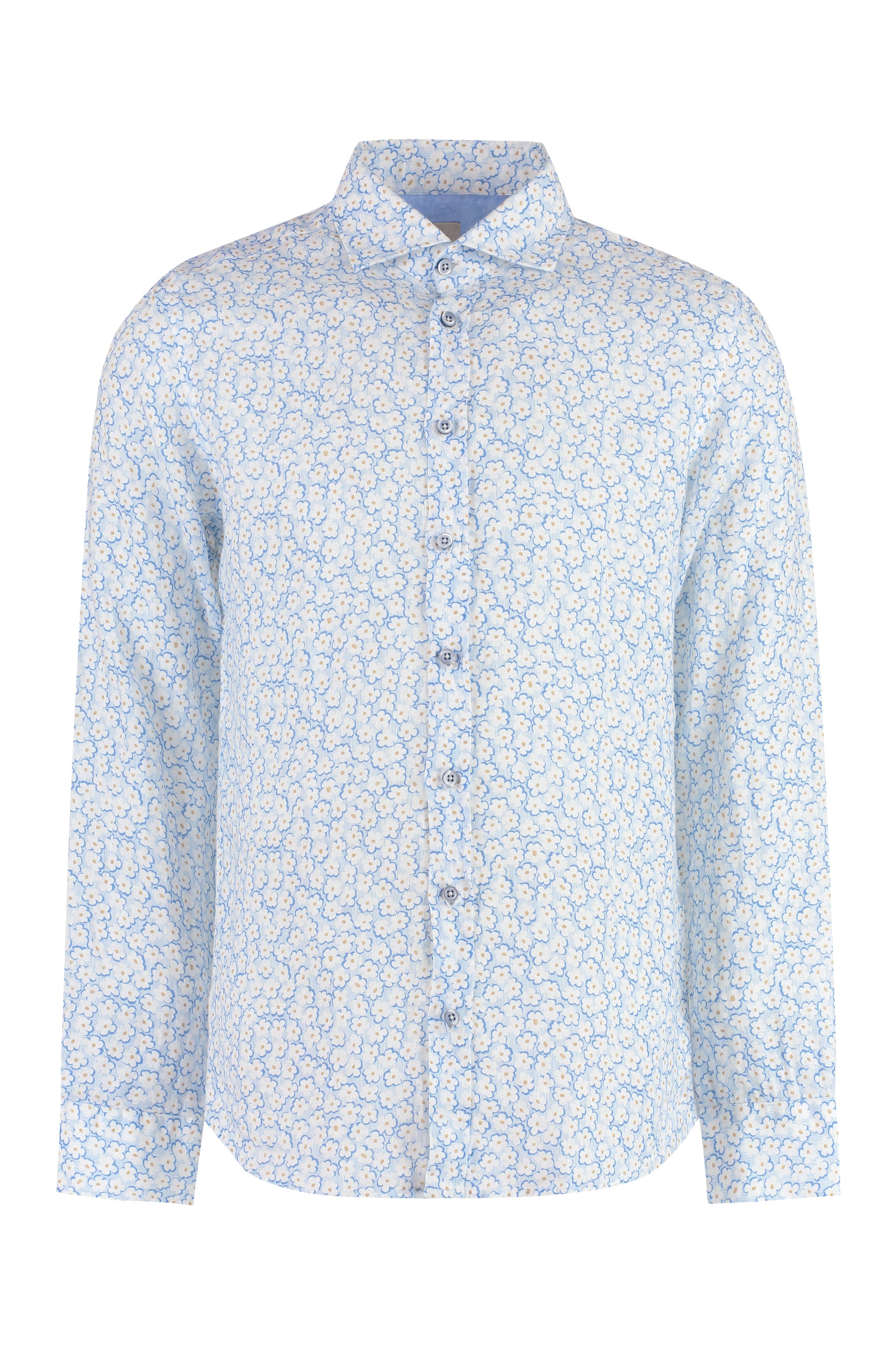 Bastoncino Floral-Printed Cotton Shirt — Blue by Bastoncino